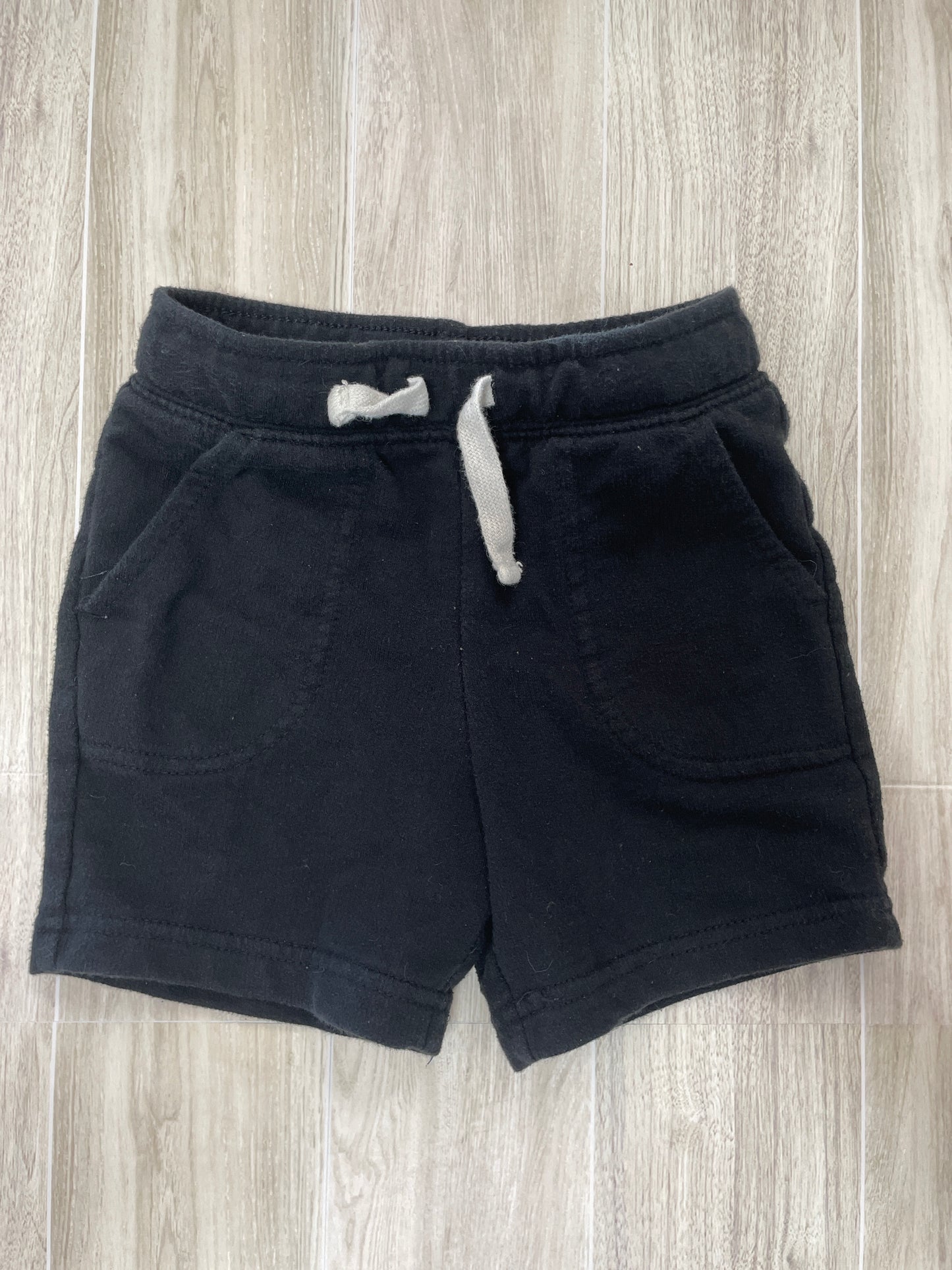 2T Black Drawstring Soft Shorts