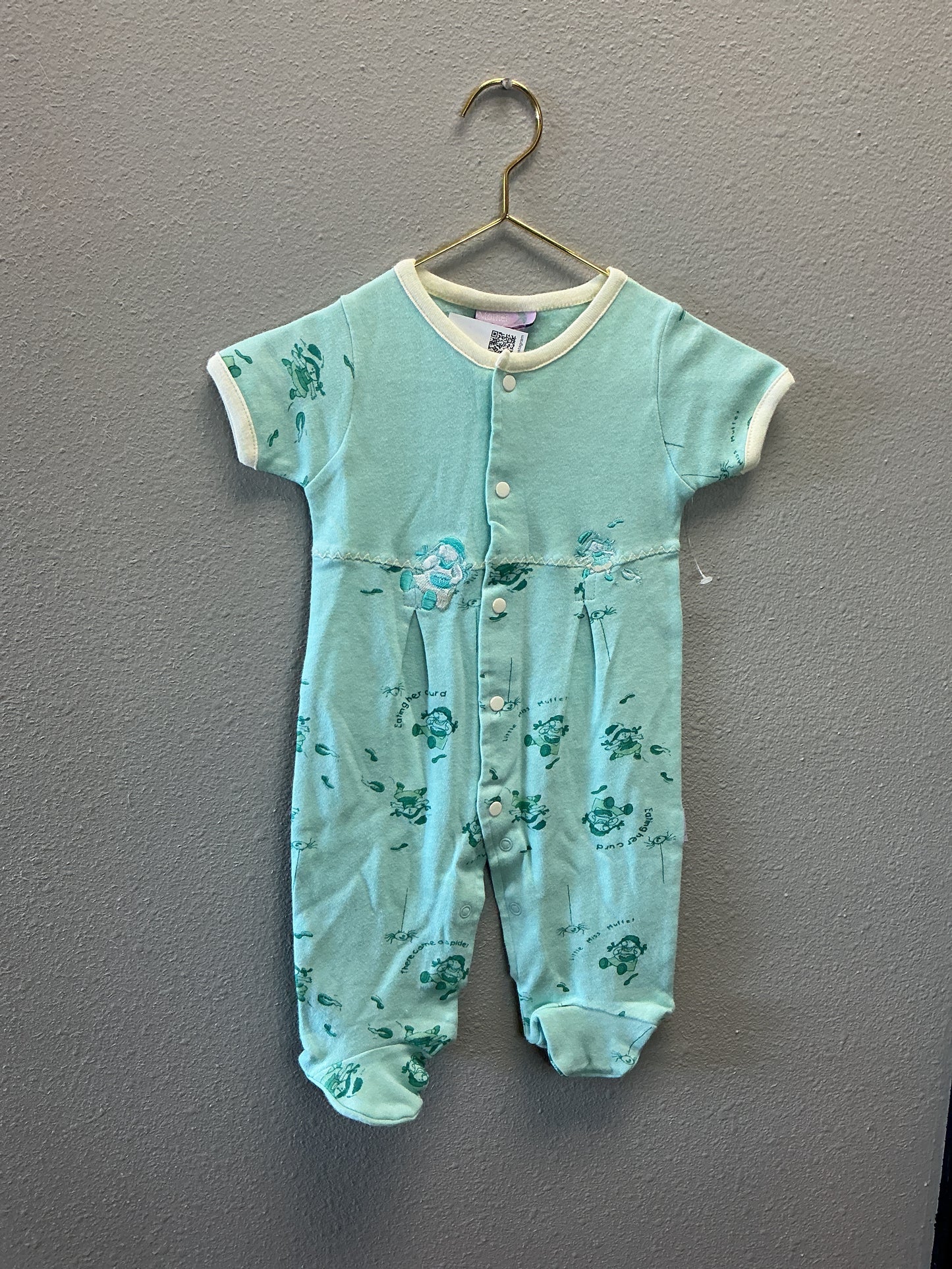 NWT Vintage 3-6m Mother Goose Footed Romper - Blue