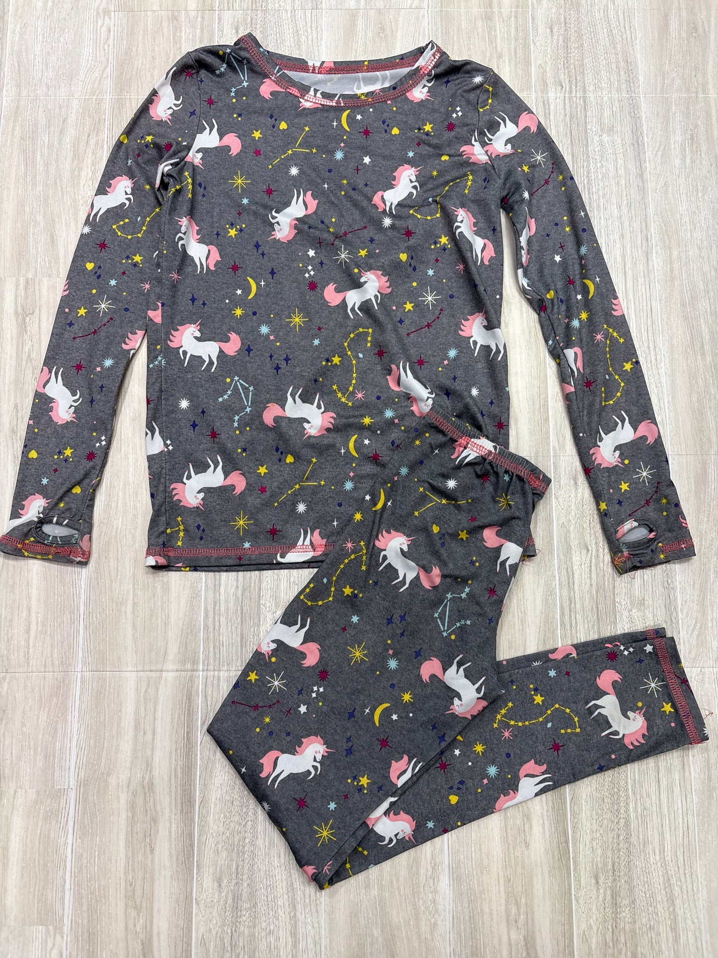 7/8 Grey Unicorn Pajama Set