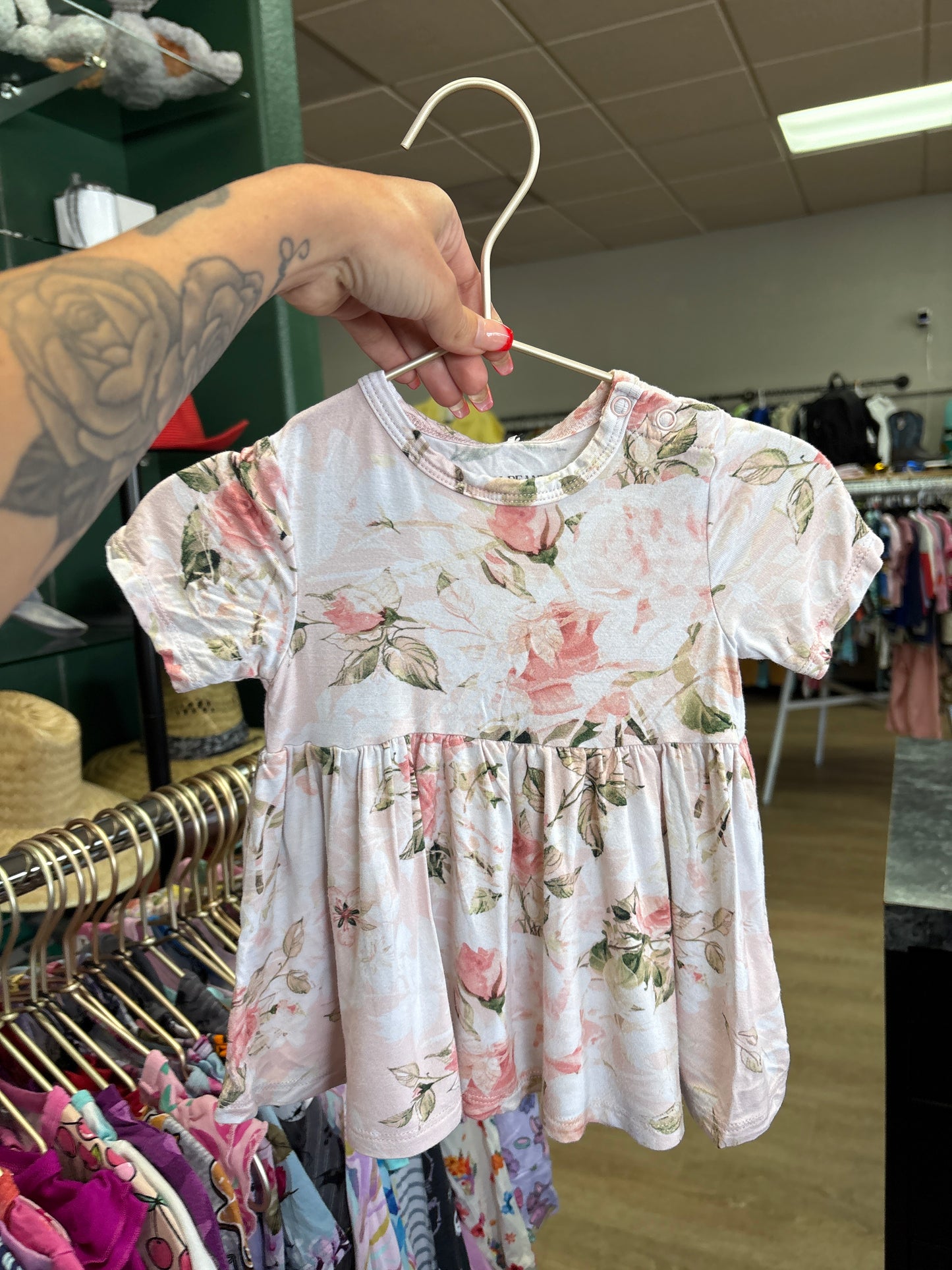 18-24m Posh Peanut Pink Roses Tunic