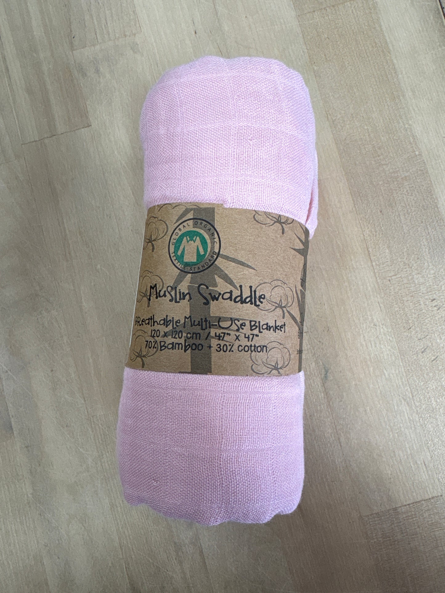 NWT Bamboo/Cotton Muslin Swaddle - Pink