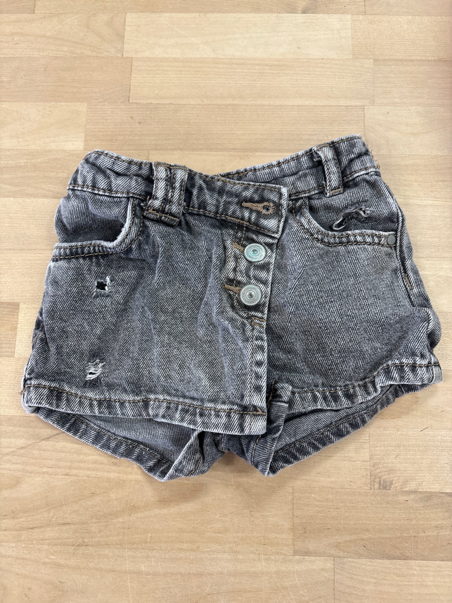 3T Acid Washed Grey Denim Skort