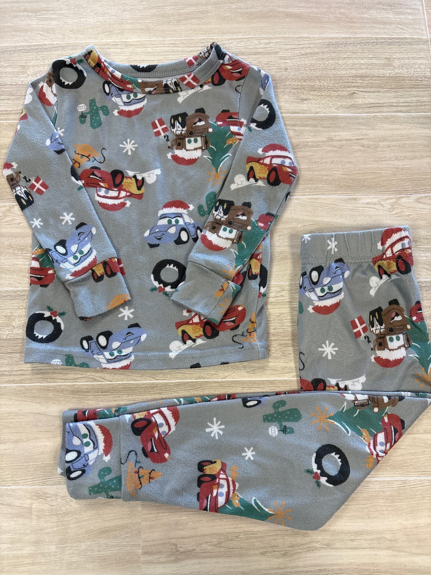 3T Grey Cars Christmas Pajama Set