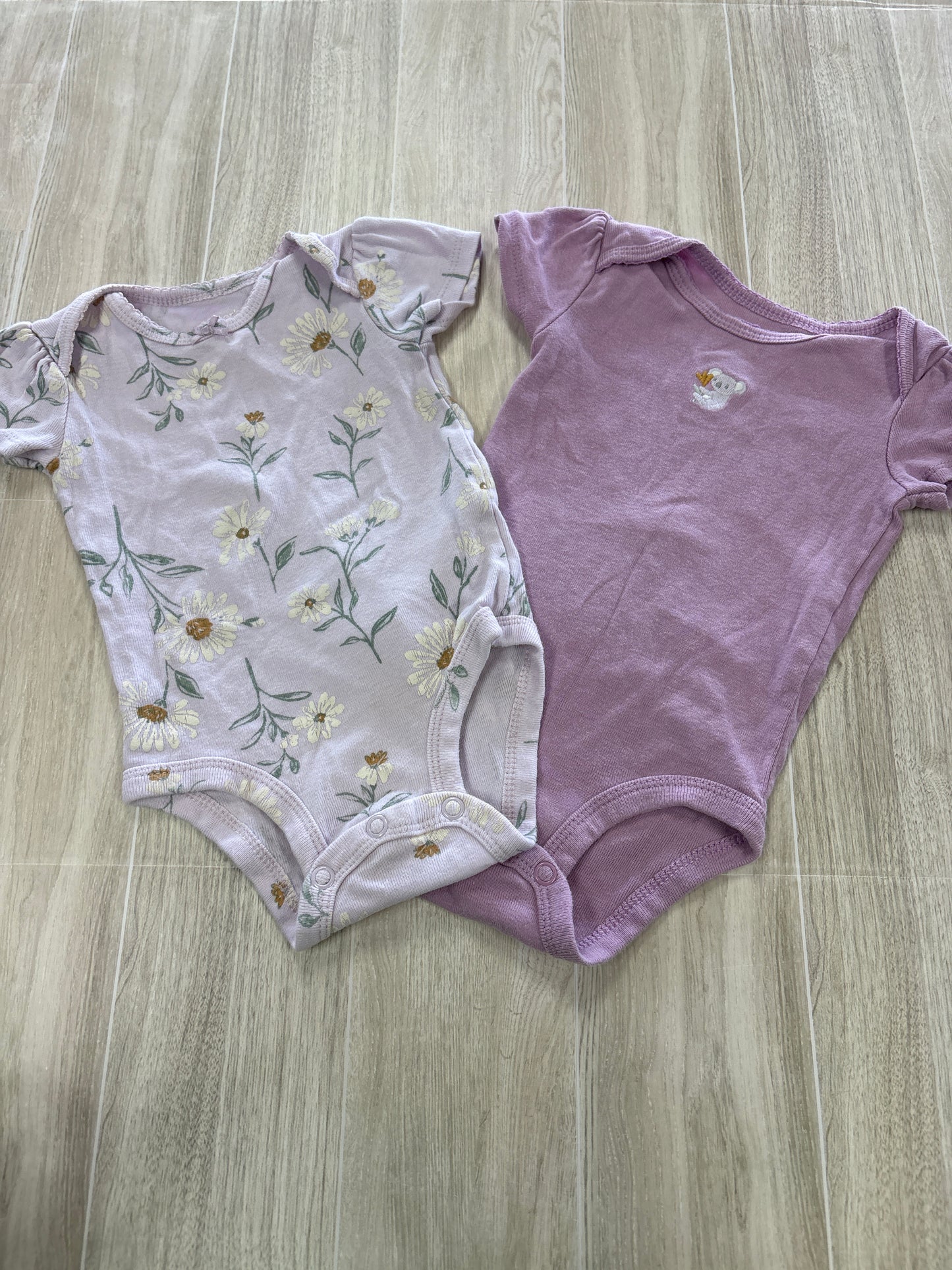 3m Purple Floral + Koala Onesie 2 Pack