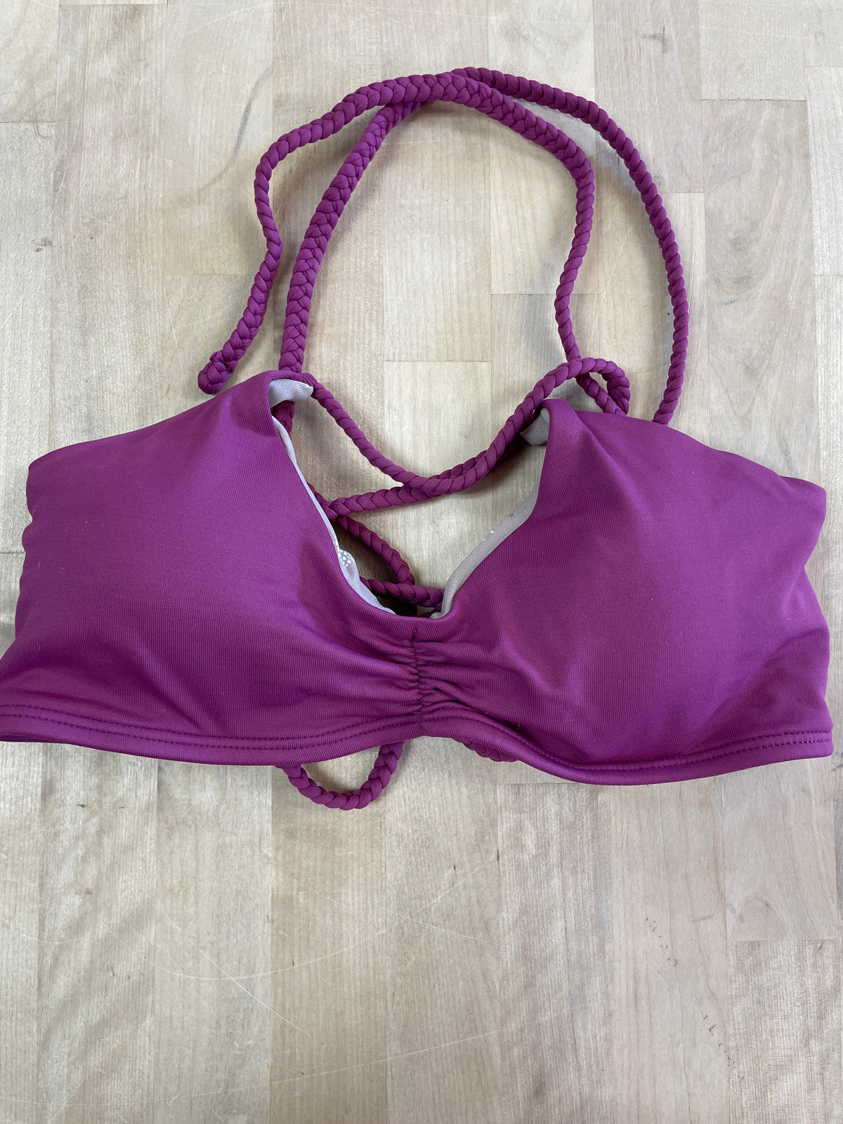 Womens Medium Midori Braided Strappy Swimsuit Top - Berry