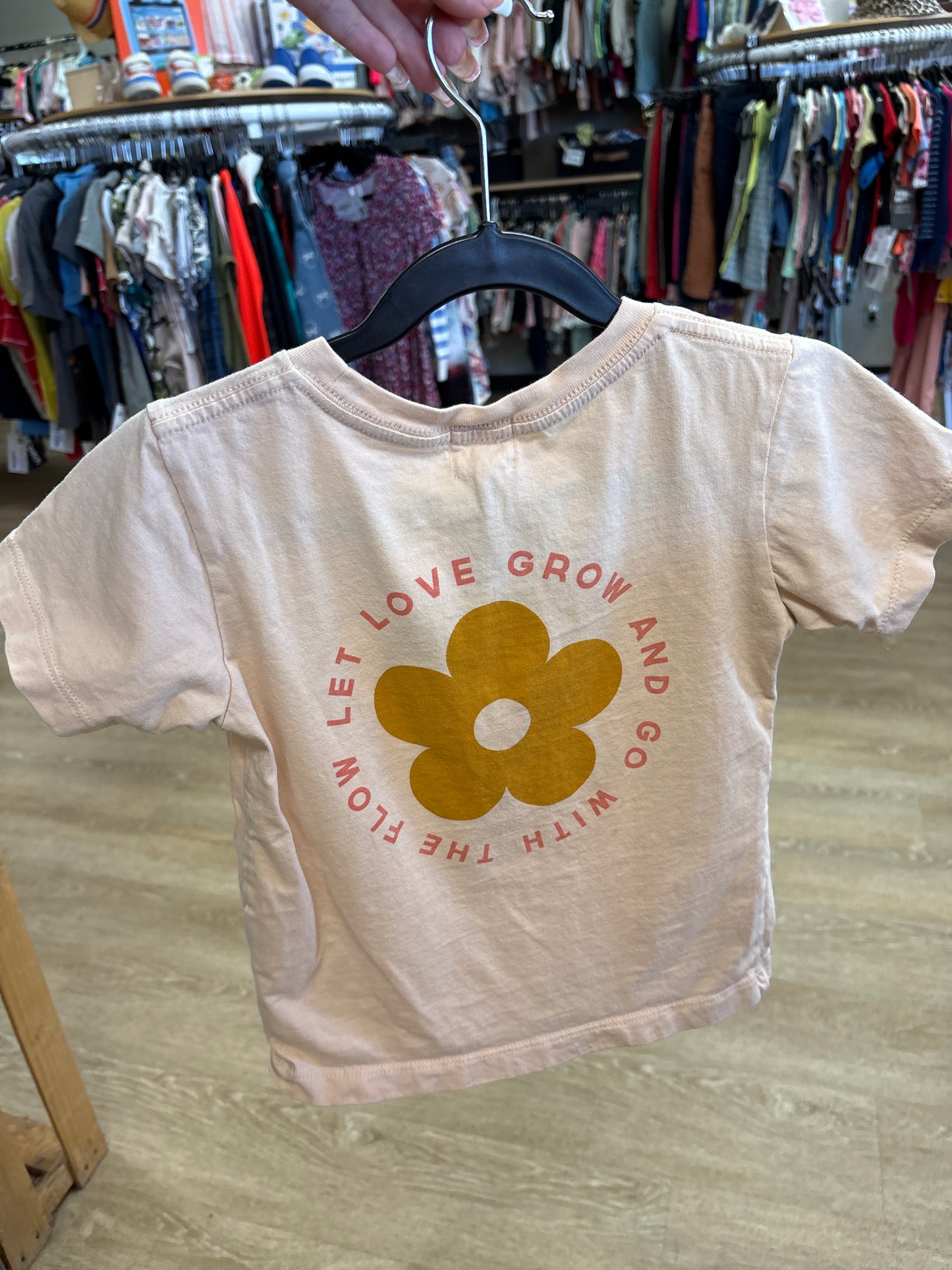 3T Polished Prints Peach Flower Let Love Grow Graphic Shirt