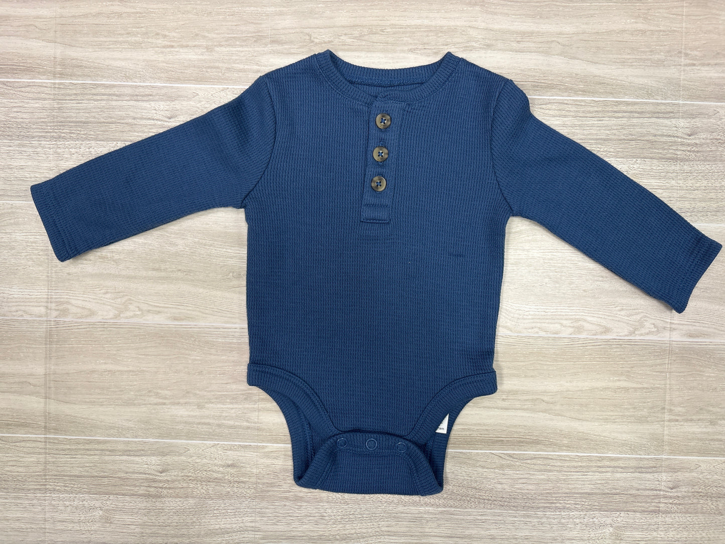 Newborn Navy Button Onesie