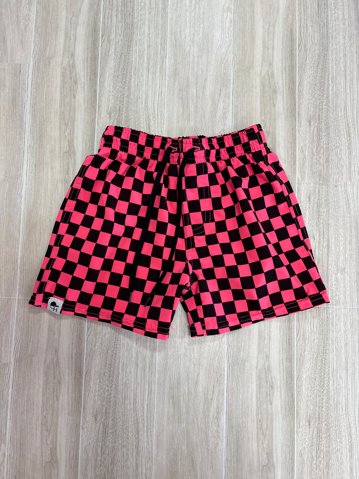 5/6 Pink/Black Checkered Shorts