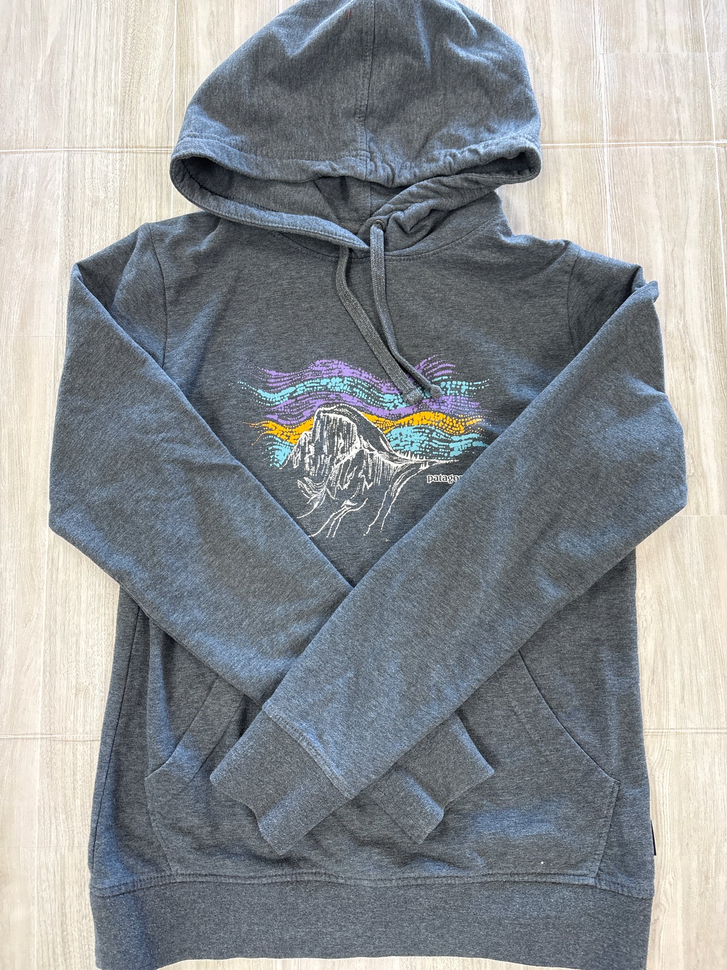 Womens Small Patagonia Charcoal Grey Graphic Hoodie
