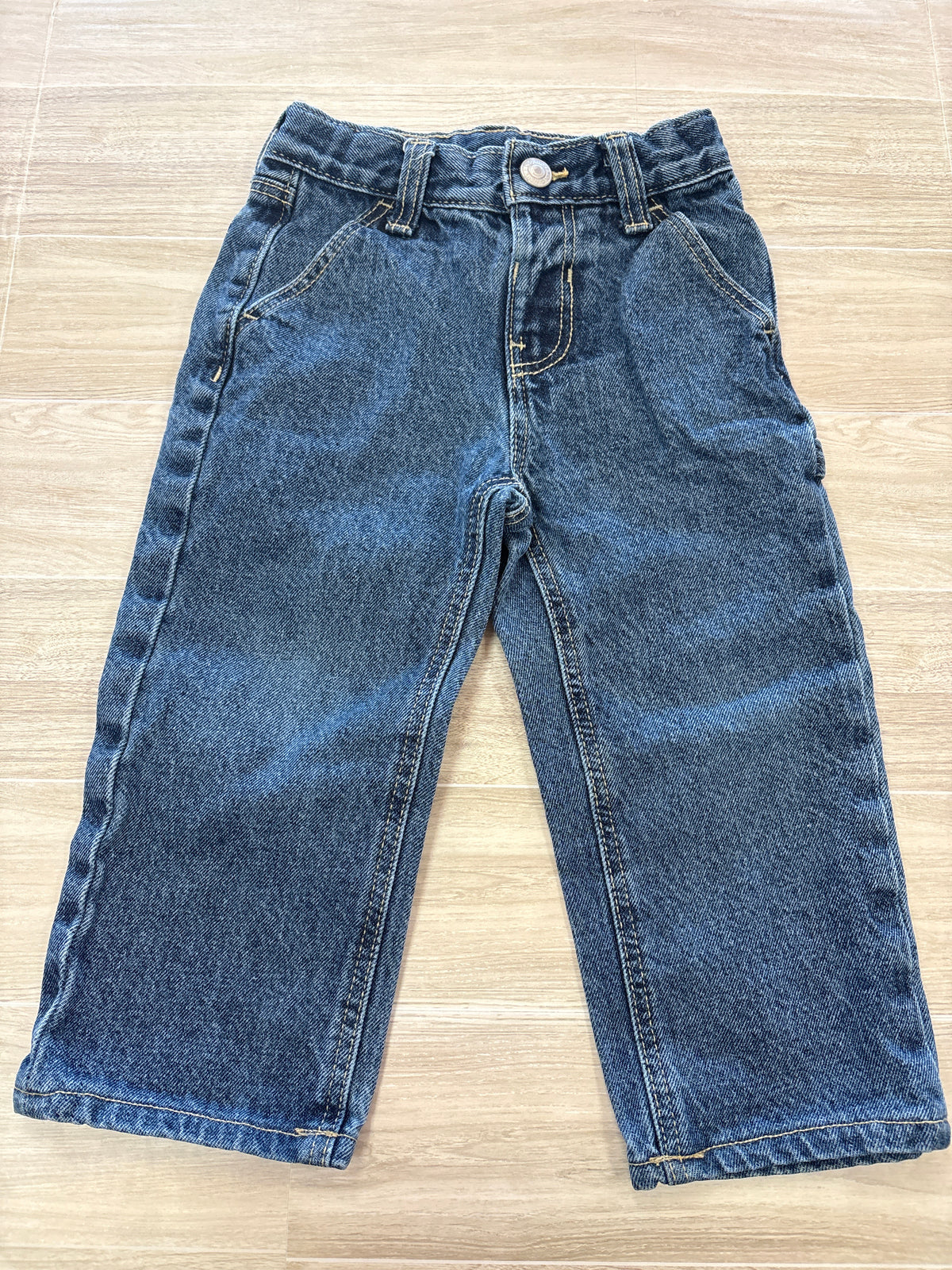 2T Medium Wash Baggy Straight Denim