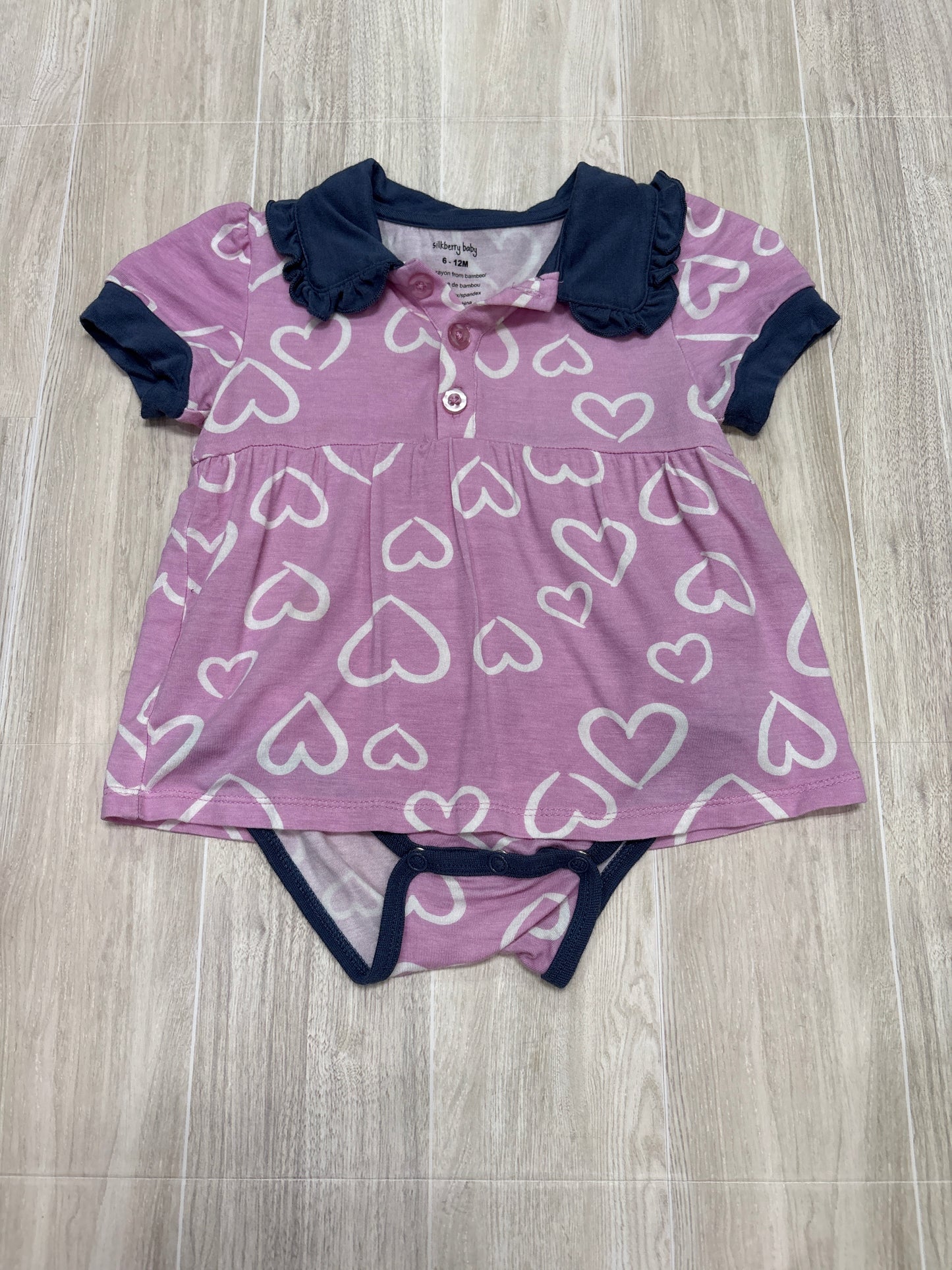6-12m Silkberry Baby Bamboo Heart Twirl Onesie