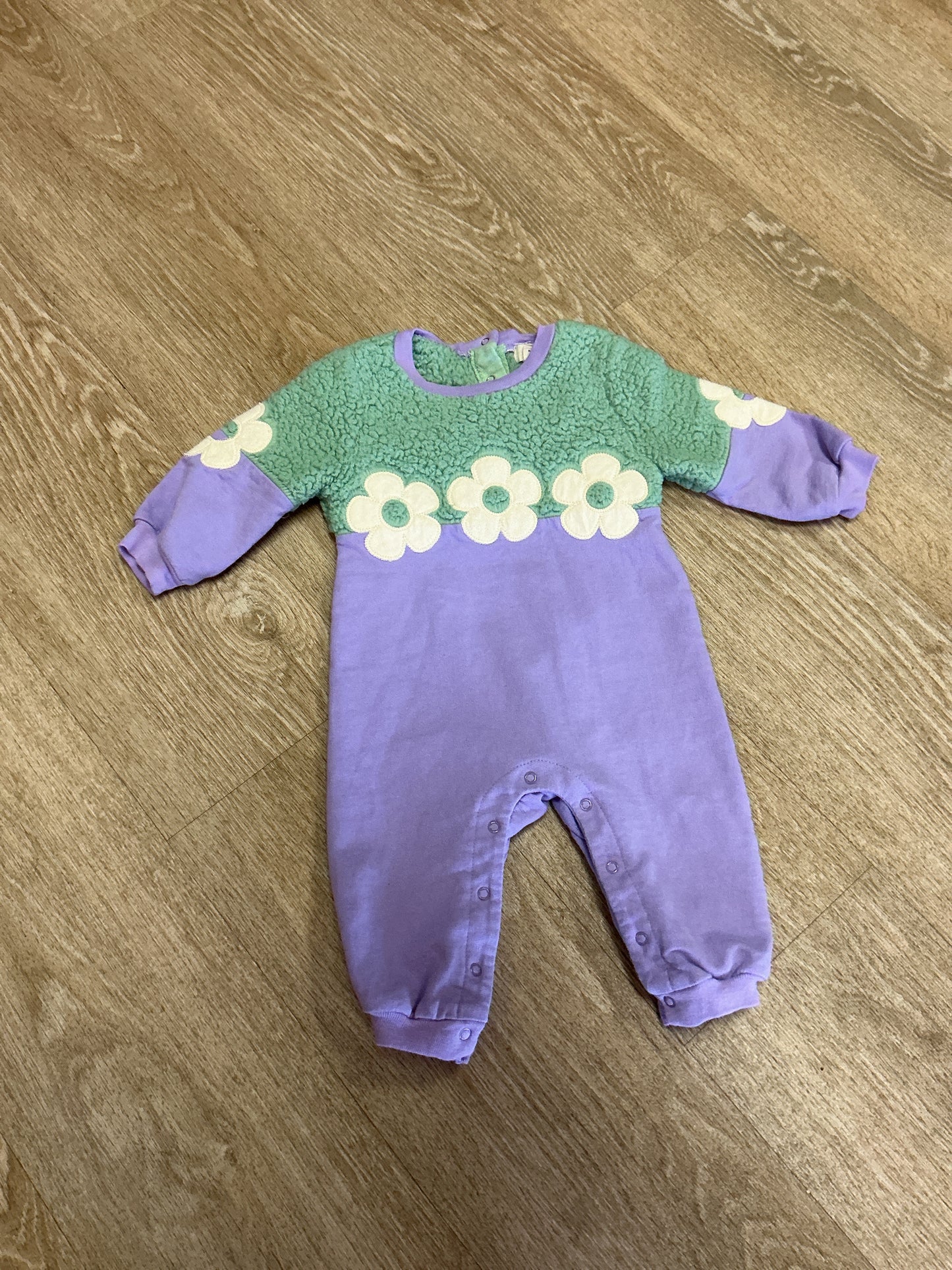 6-12m Lavendar/Mint Flower Romper