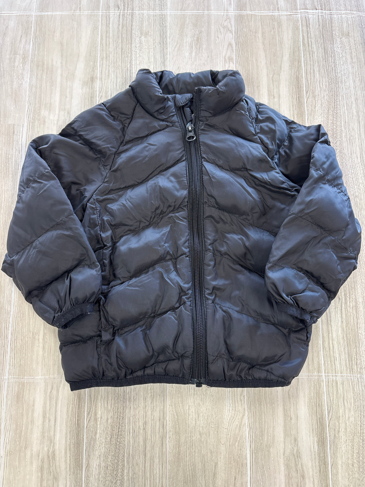 2T Black Puffer Zip Up Jacket