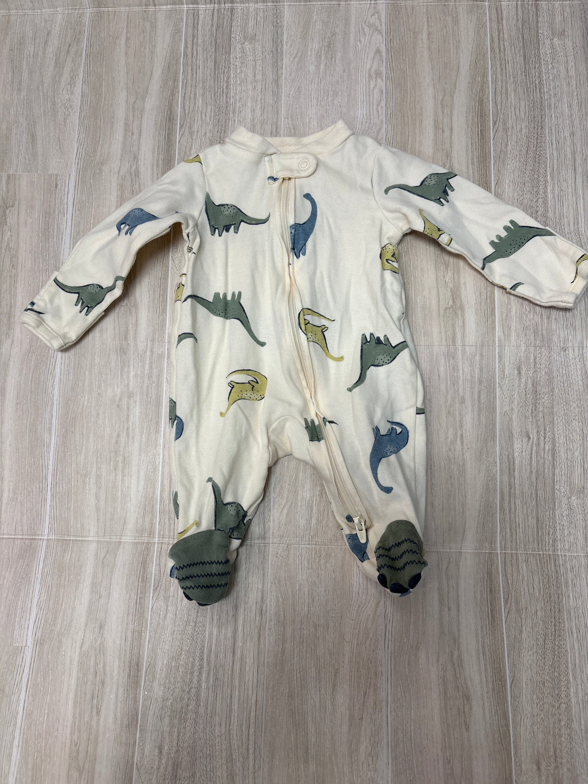 Newborn Cream Dino Pajama