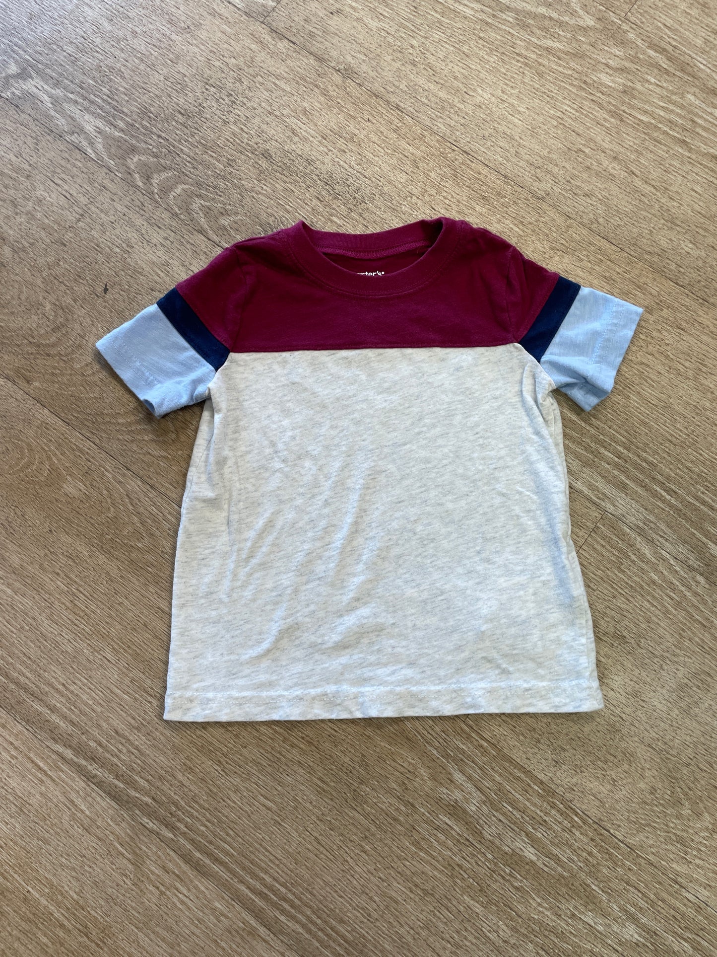 24m Grey/Maroon Colorblock Shirt