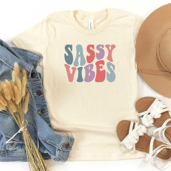Sassy Vibes Wavy Youth Graphic Tee