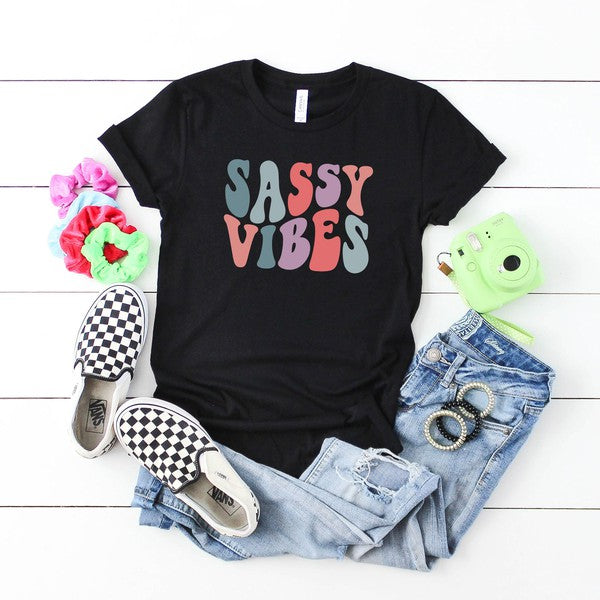 Sassy Vibes Wavy Youth Graphic Tee