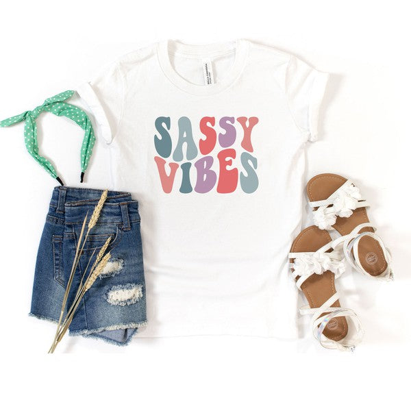Sassy Vibes Wavy Youth Graphic Tee