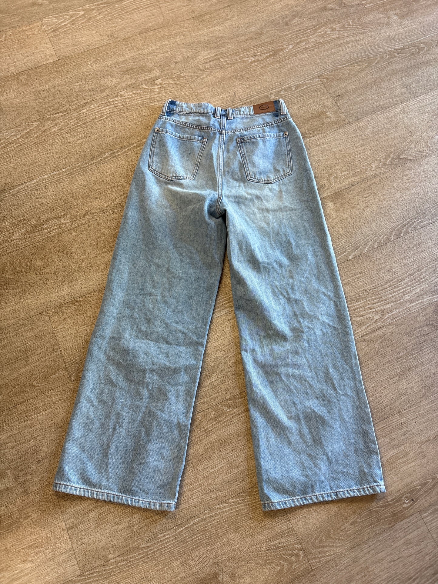 Womens 26 RVCA Coco Light Wash Wide Leg Denim