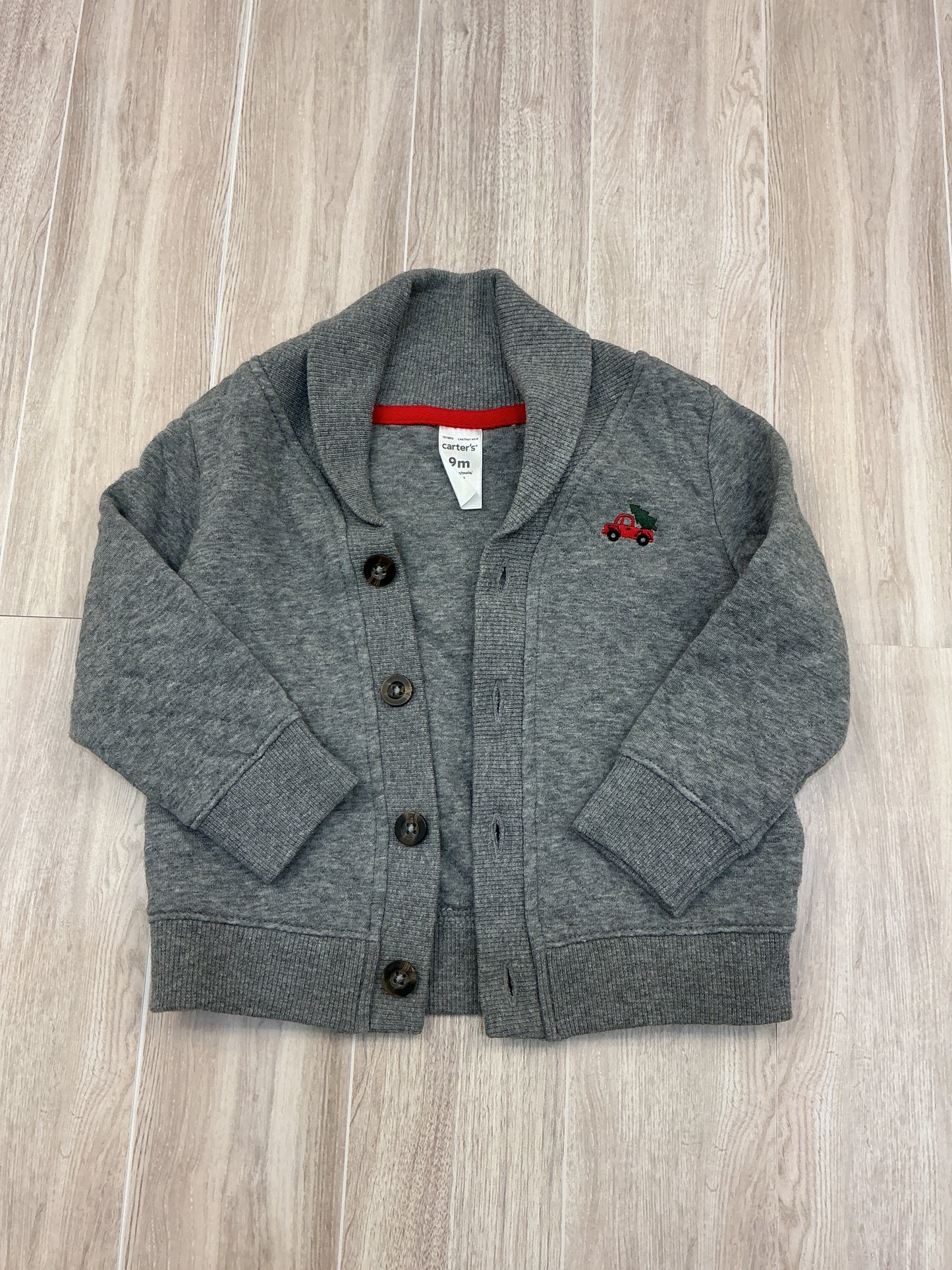 9m Gray Knit Button Up Coat