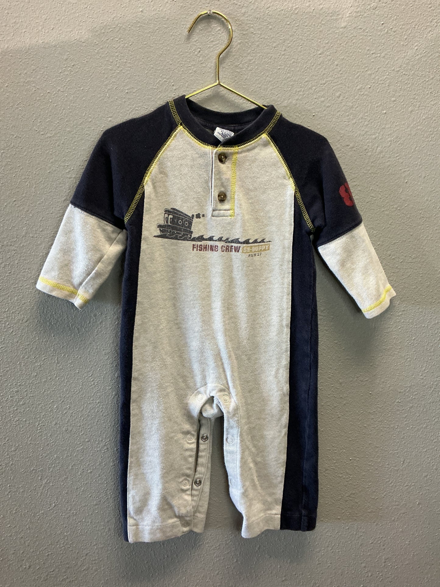 6-12m VINTAGE 2003 Gymboree Fishing Crew Romper