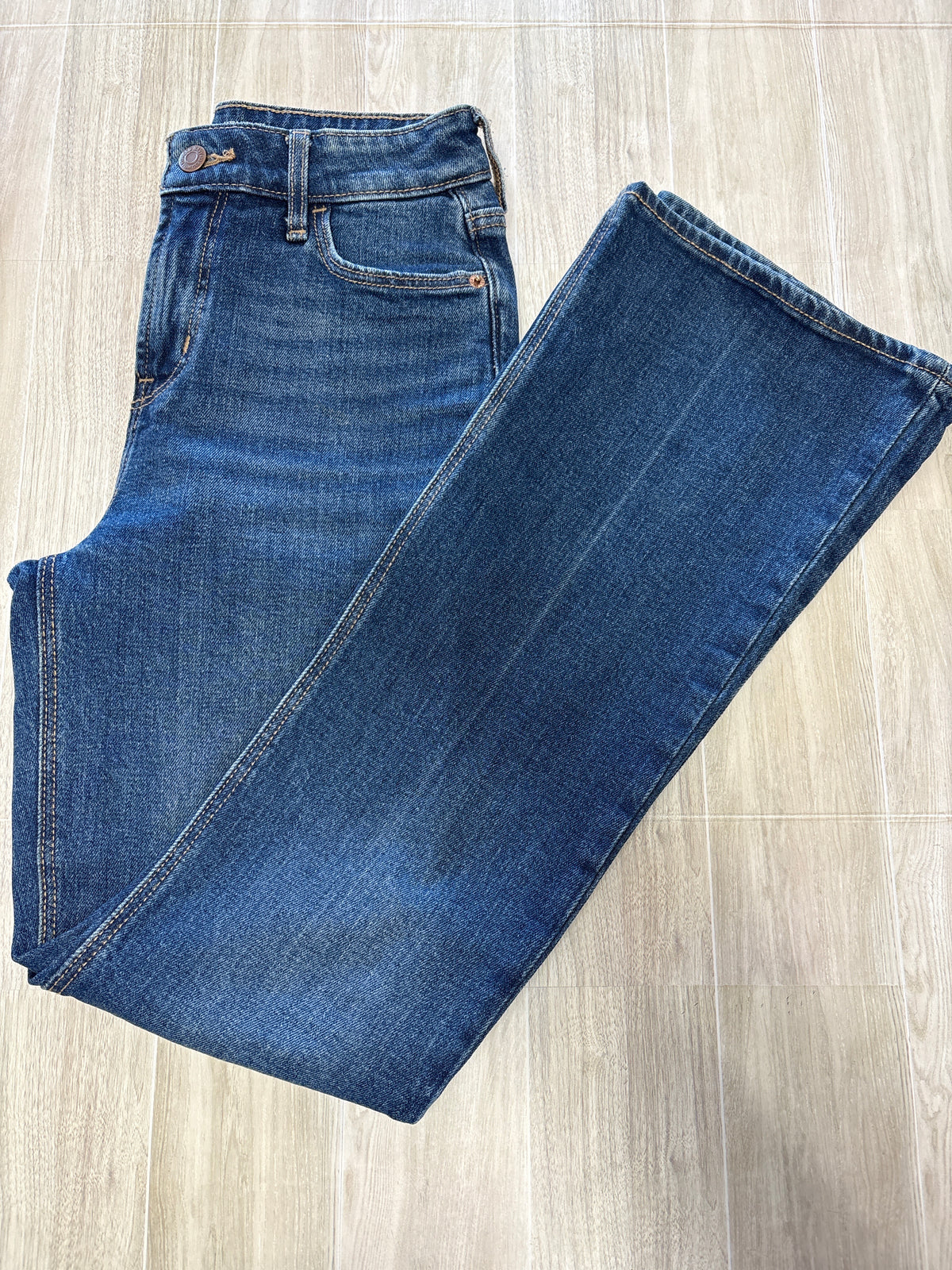 Womens 0 Medium Wash Flare Denim
