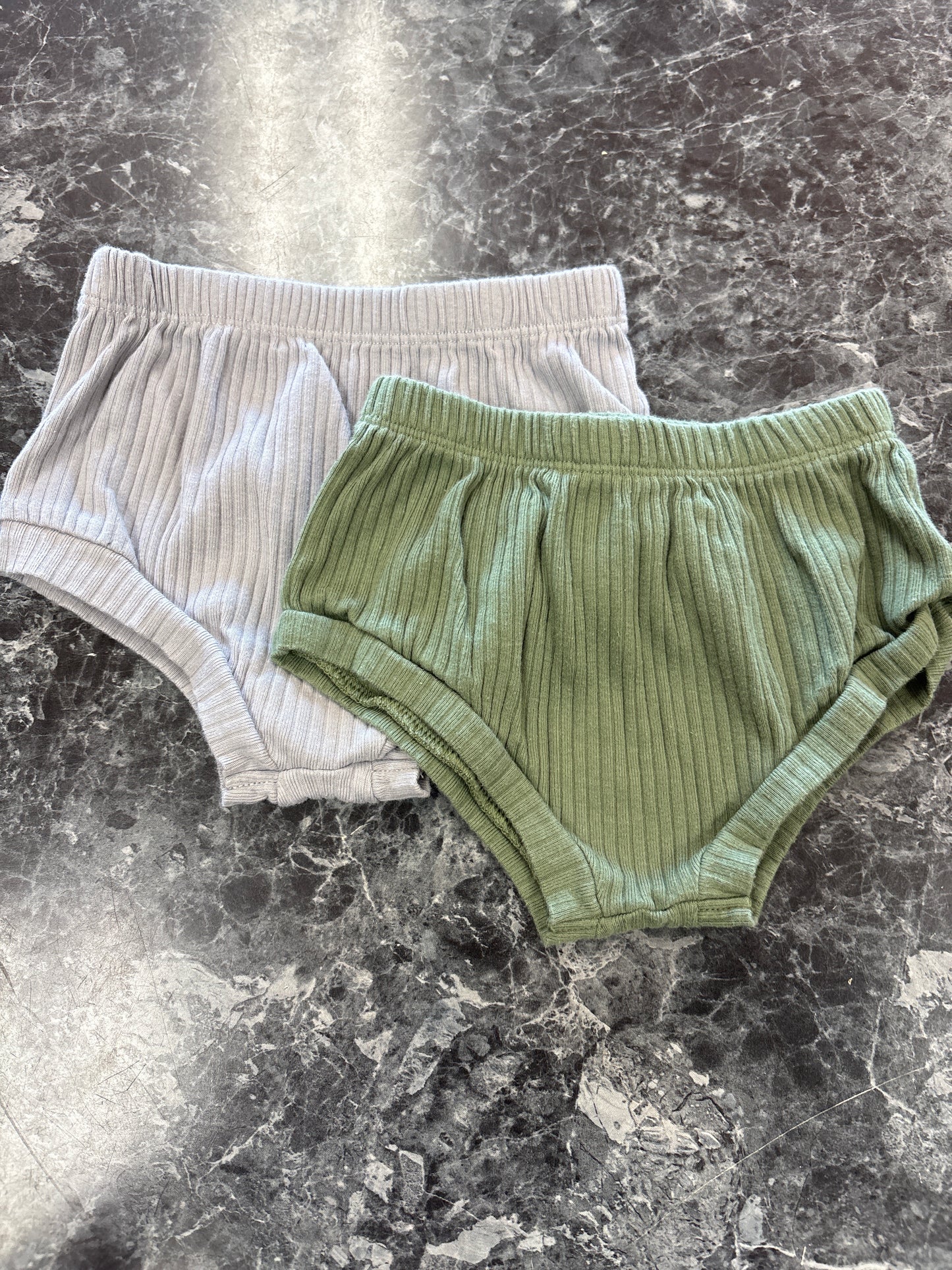 6-9m Ribbed Bloomer 2 Pack - Grey/Green