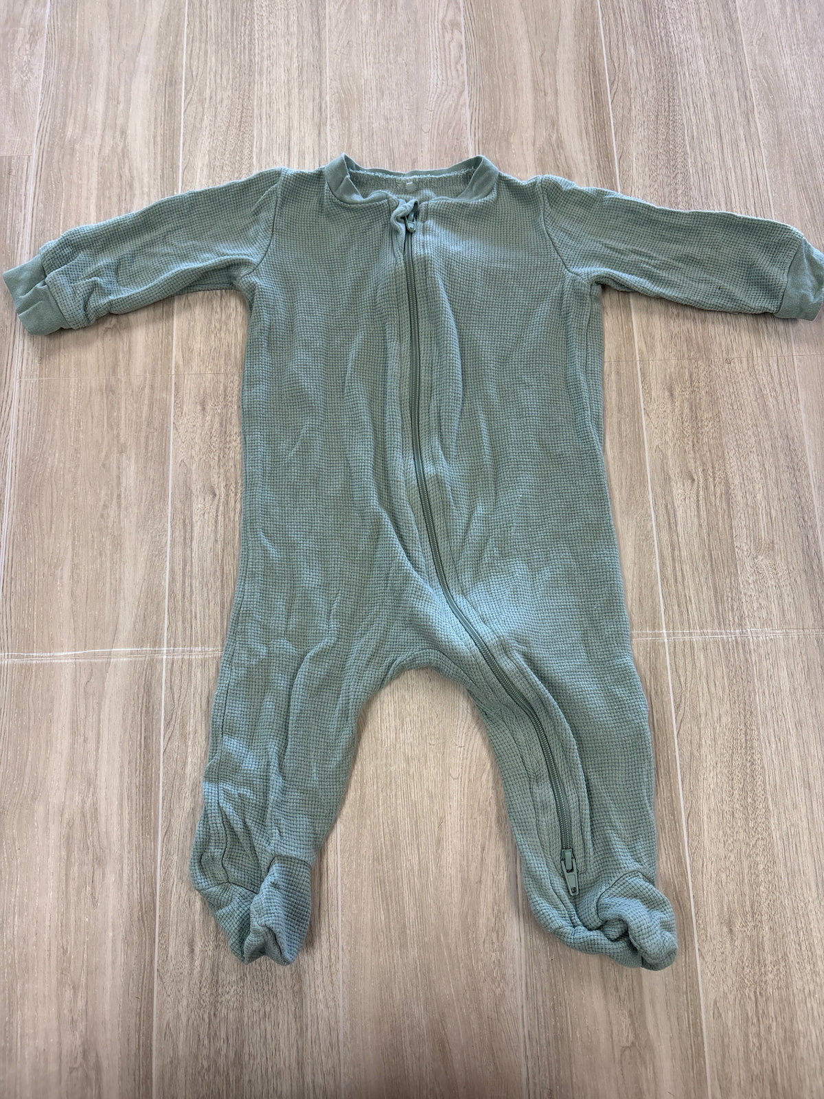 0-3m Sage Waffle Knit Pajama
