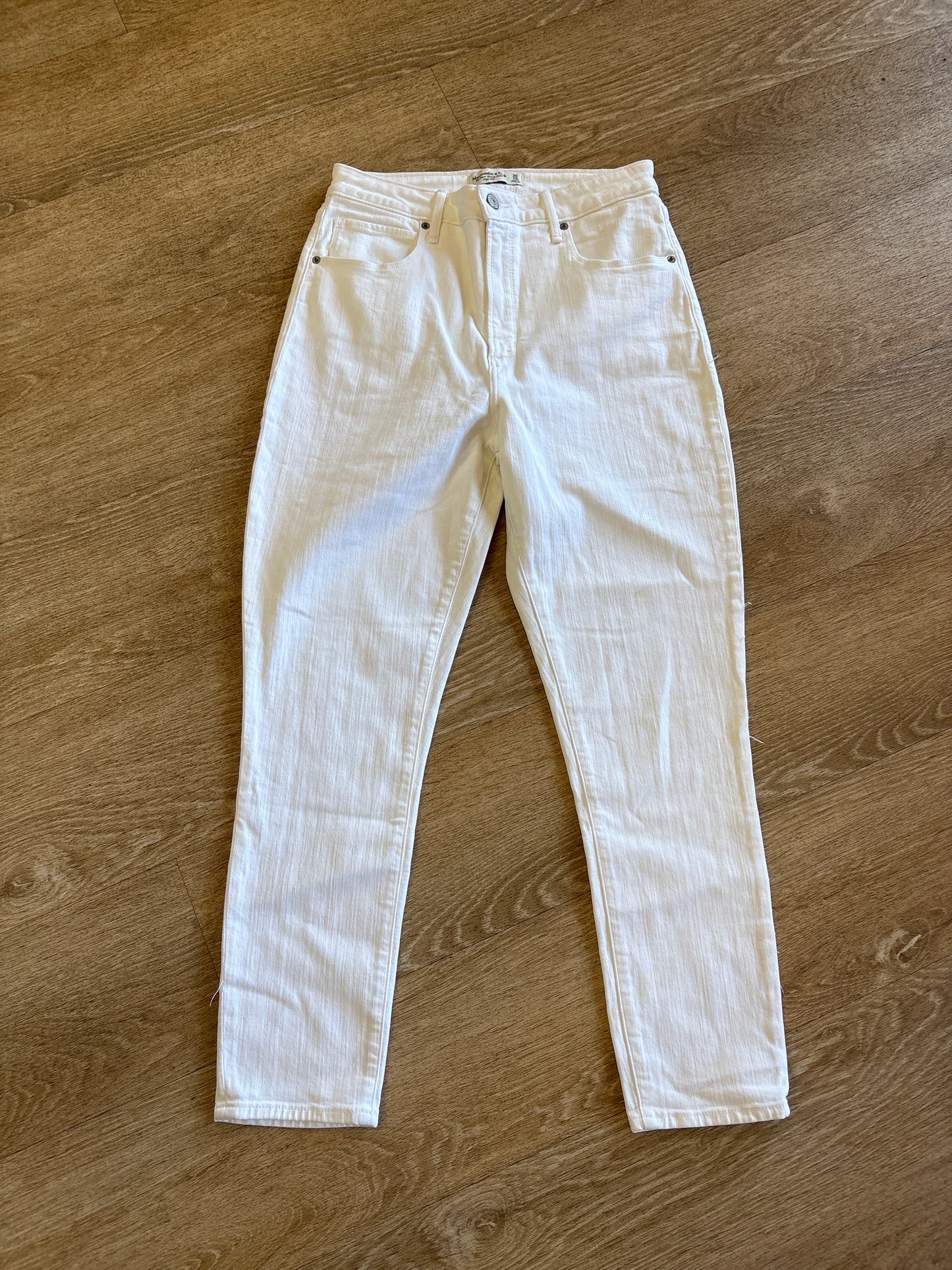 Womens 30/10r Abercrombie & Fitch White Skinny High Rise
