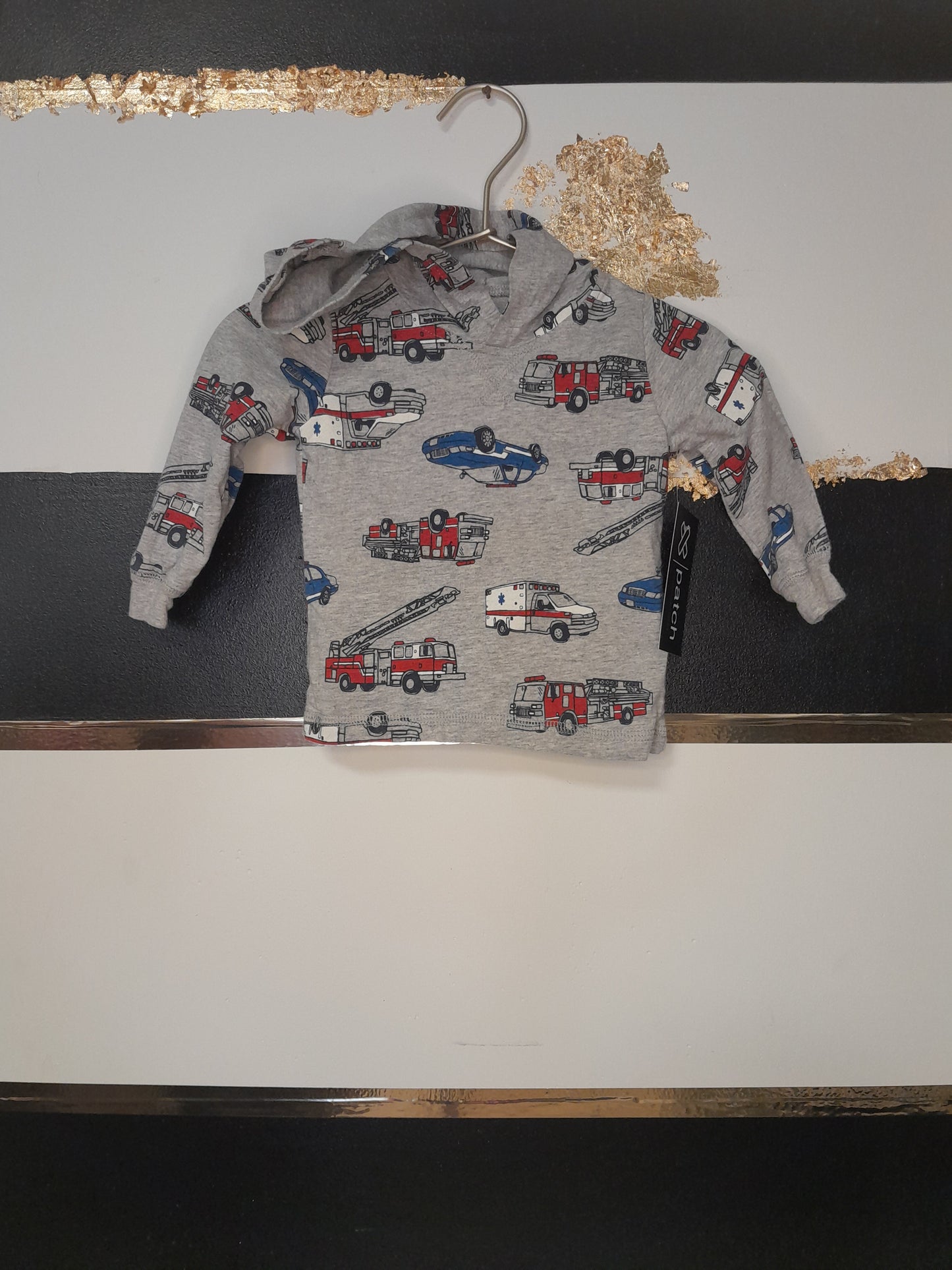 Carters Firetruck Hooded Shirt