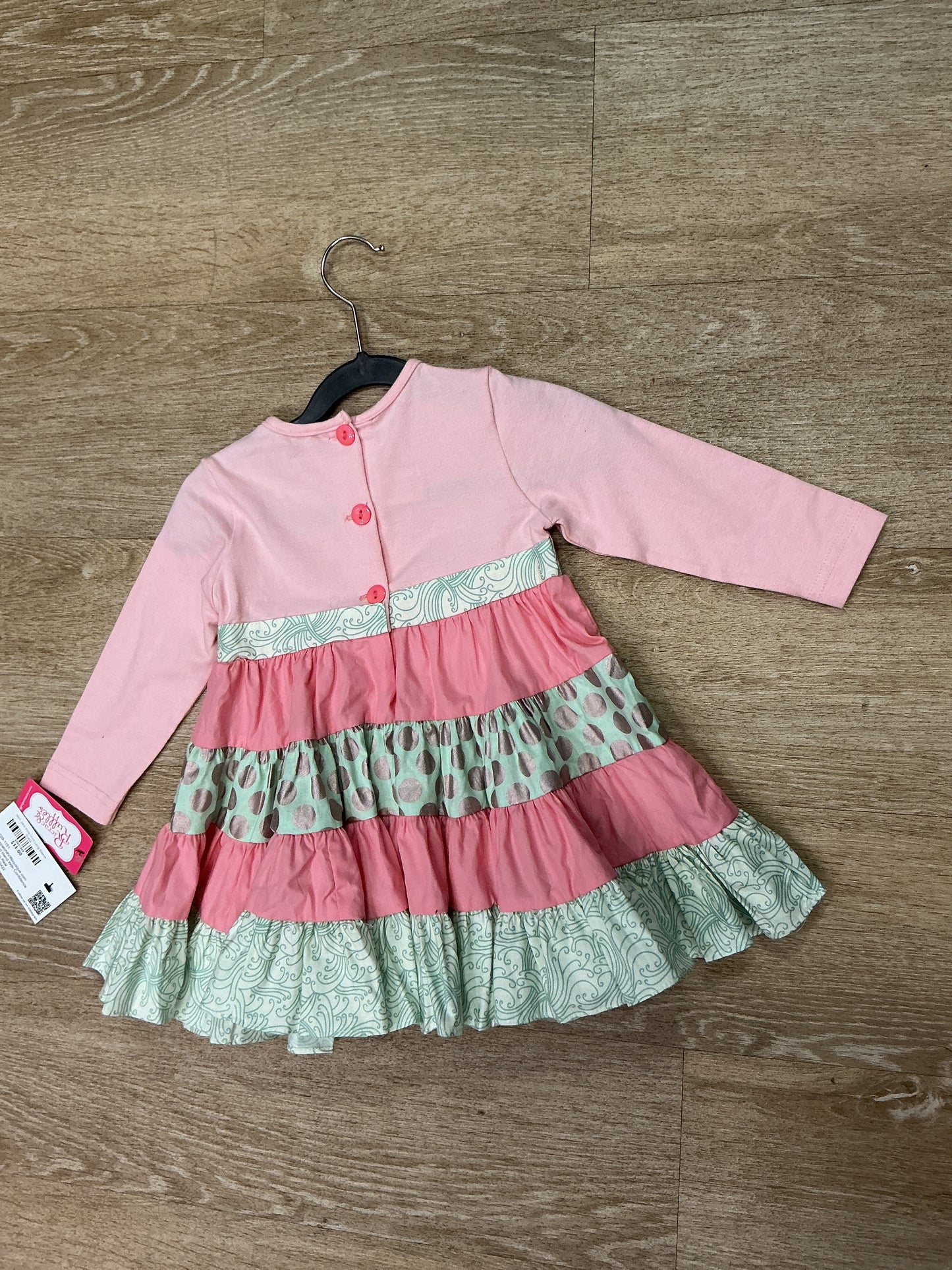 NWT 24m Pink/Mint Long Sleeve Dress