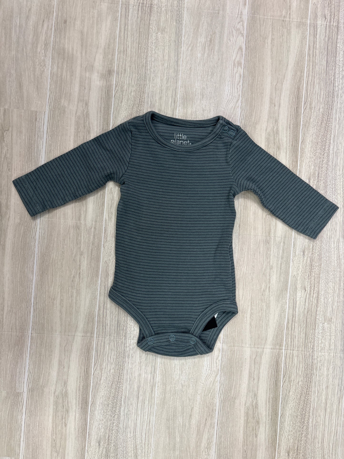 3m Organic Blue Striped Long Sleeve Onesie