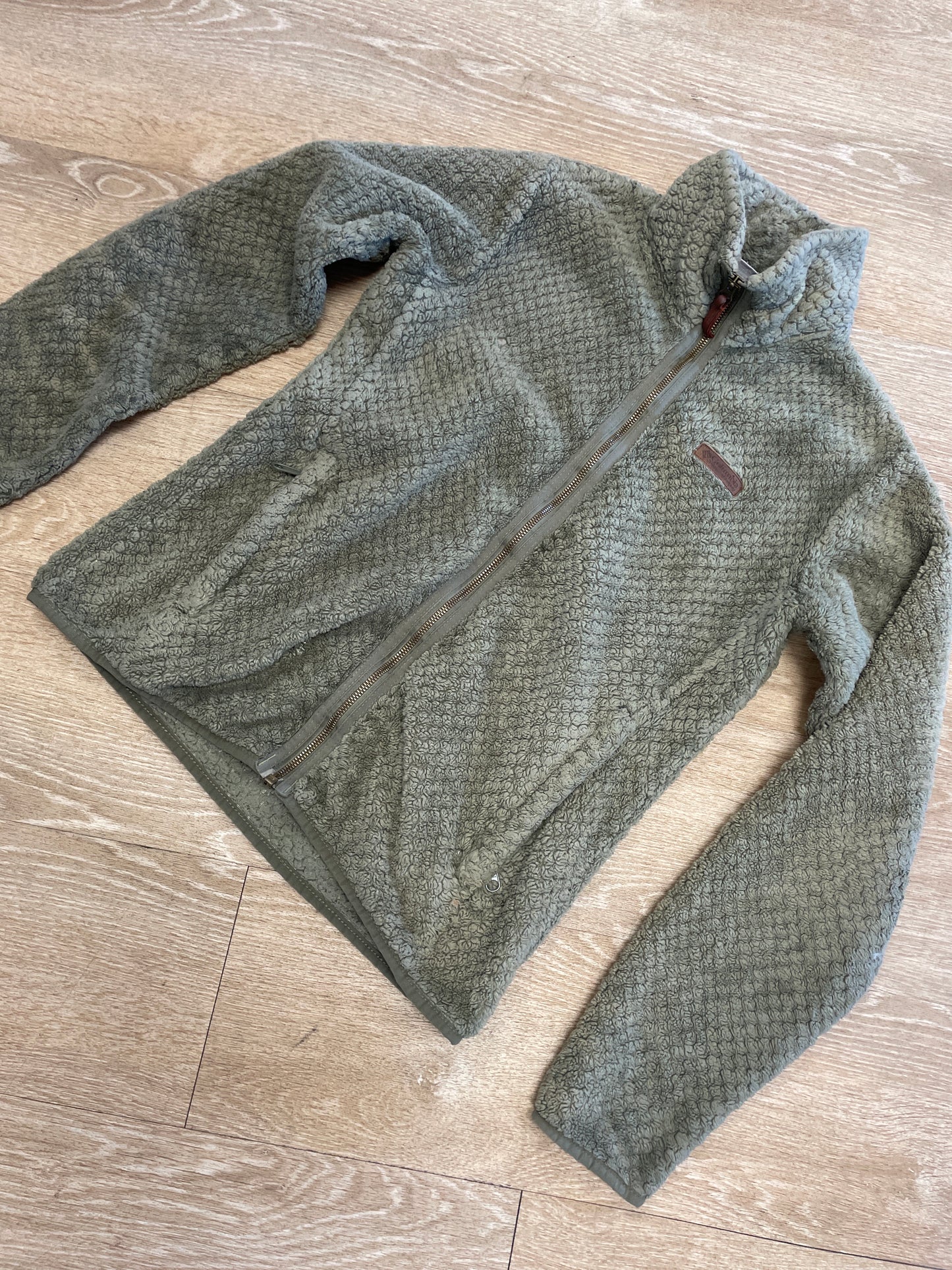 Womens Medium Colombia Fuzzy Olive Jacket