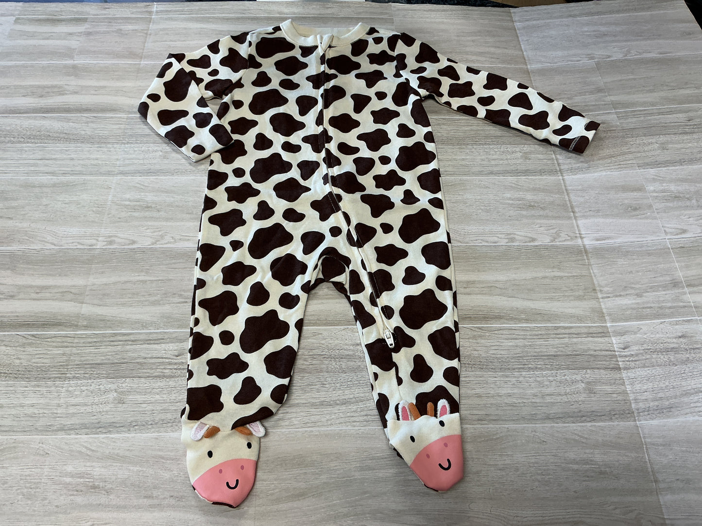 NWT 6-9m Brown Cow Pajama Romper