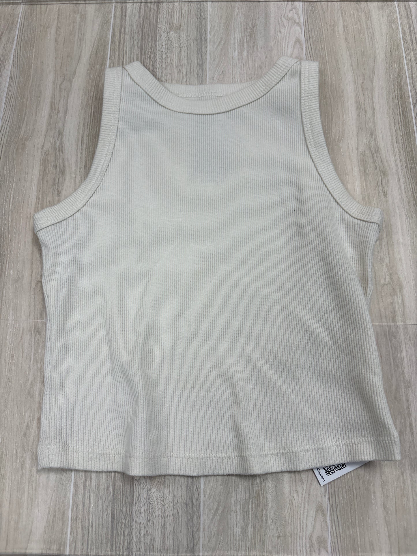 8 Cream Ribbed Cropped Tank