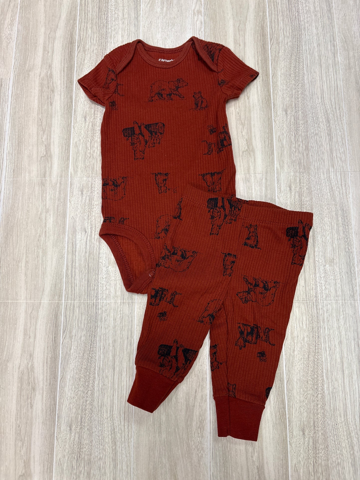 3m Ribbed Honey Bears 2 Piece Onesie + Legging Set