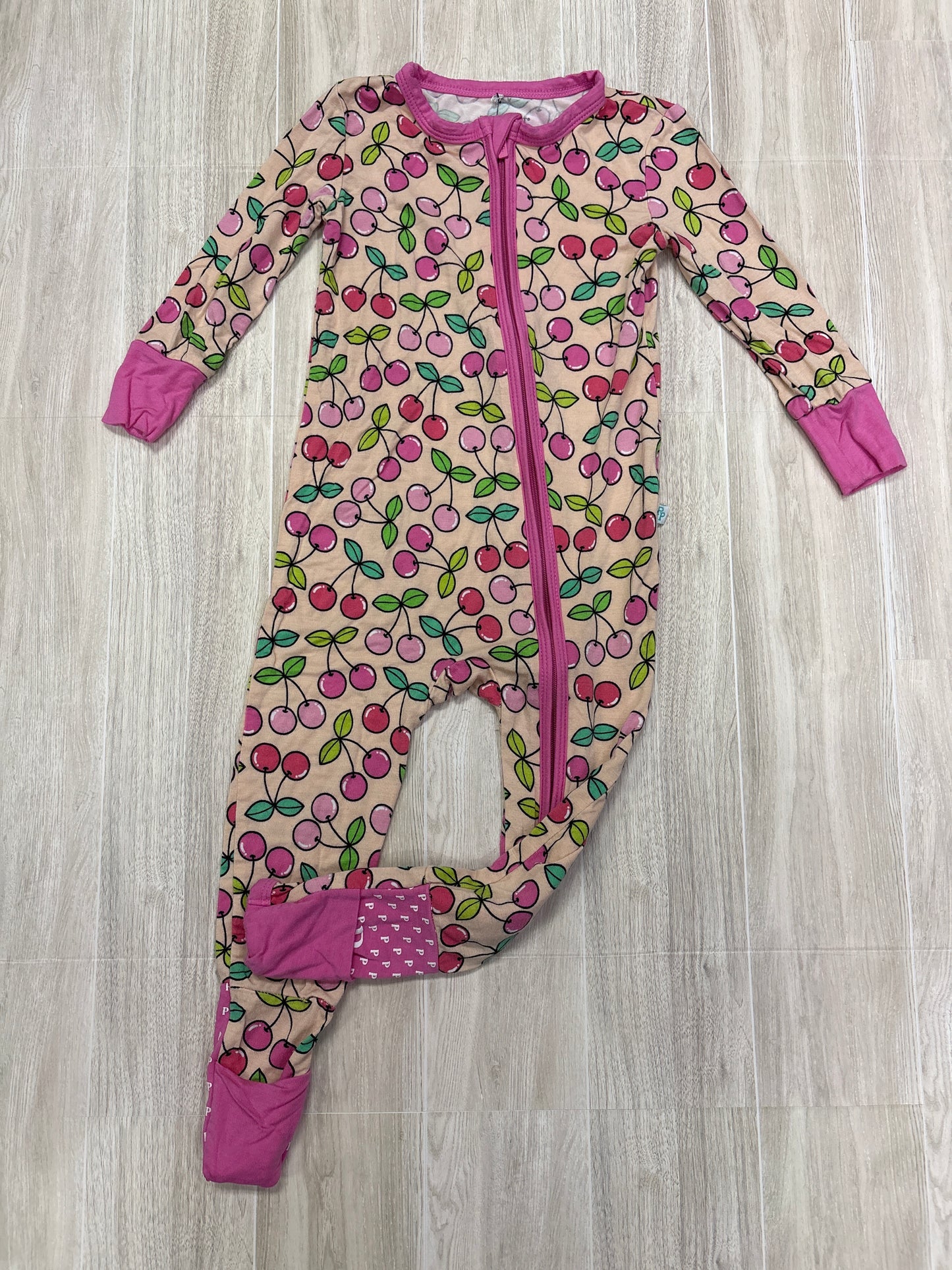 12-18m Posh Peanut Cherry Footed Romper