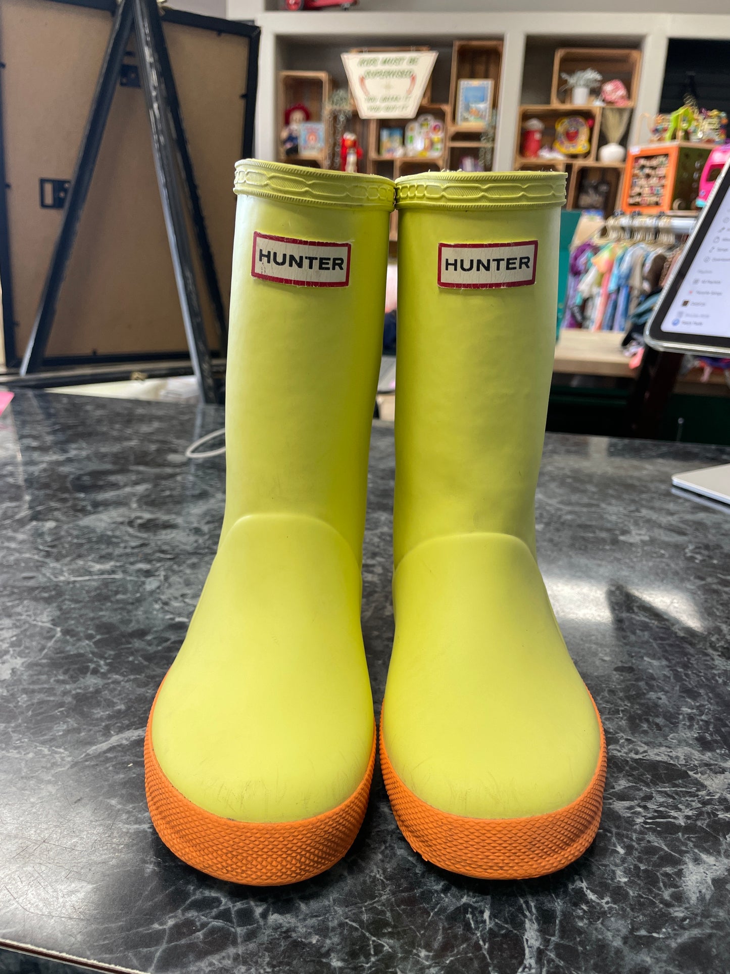 11c Hunter Rainboots Yellow/Orange - Can Fit Size 12