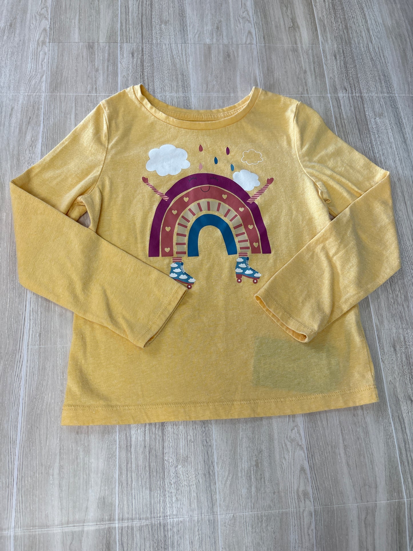6 Yellow Rainbow Long Sleeve Graphic Tee