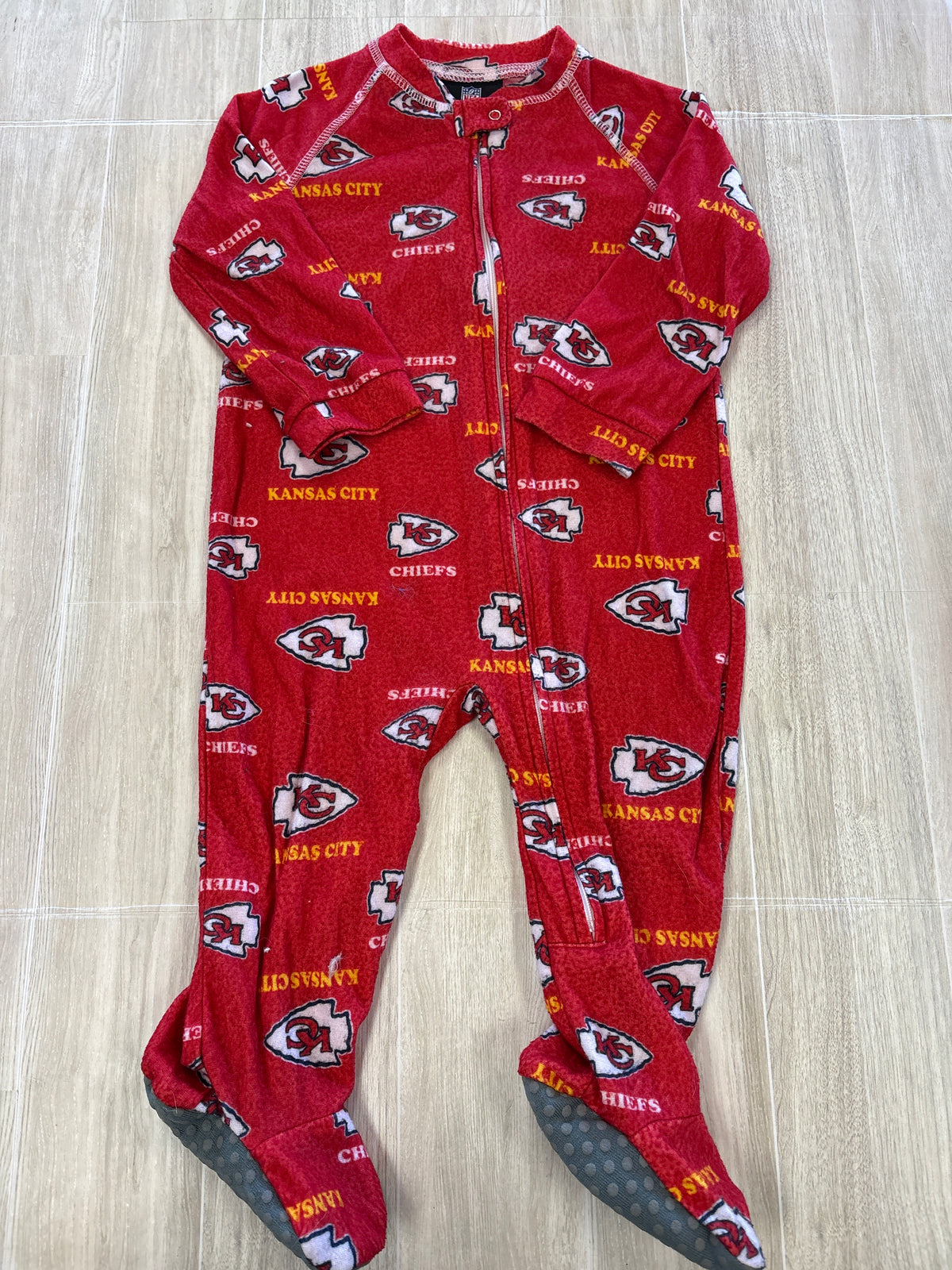 18m Red Kansas City Chiefs Footed Pajama