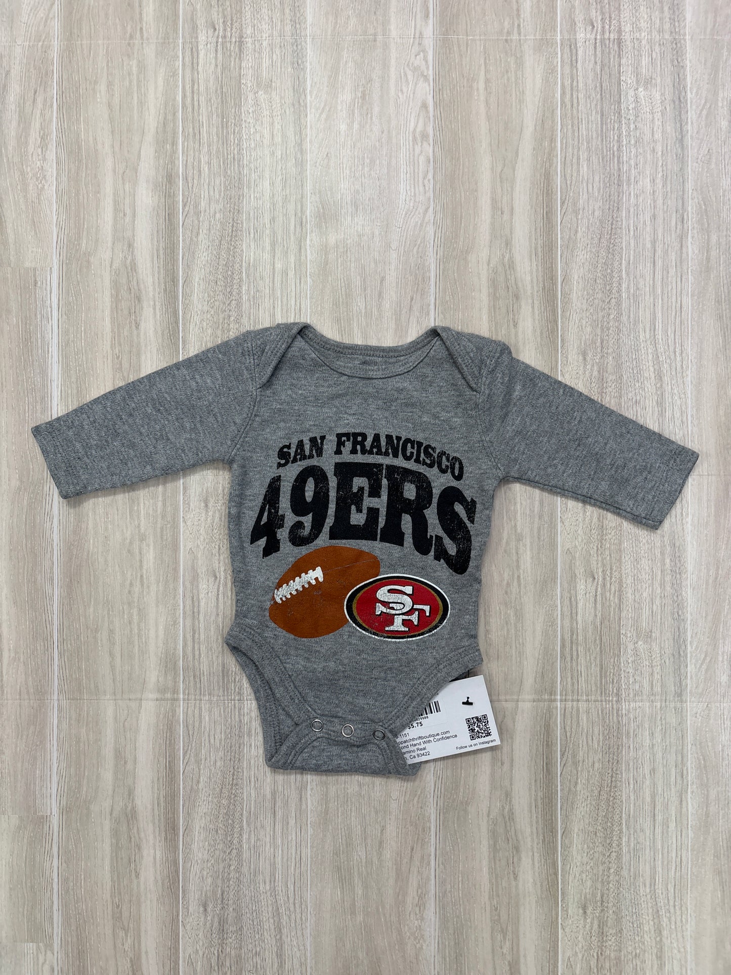 0-3m SF 49ers Long Sleeve Onesie