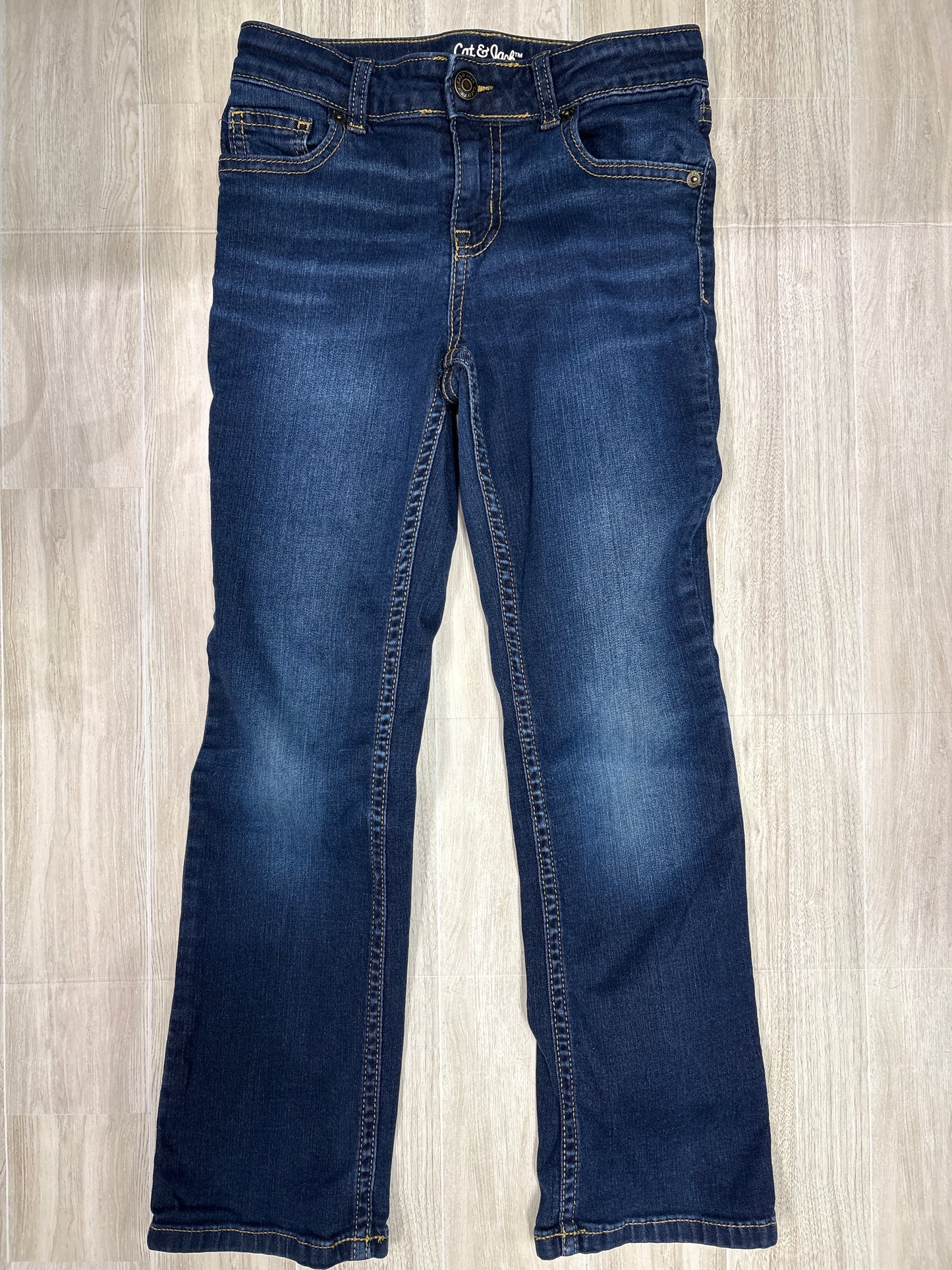 8 Dark Wash Straight Leg Denim Pants
