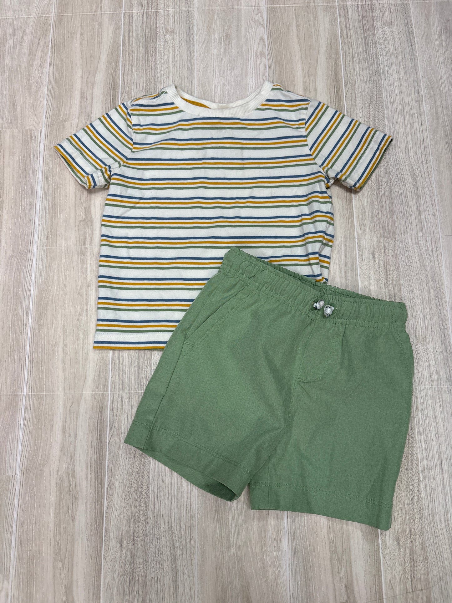 12m Tommy Bahama Striped Shirt + Quick Dry Green Shorts Set