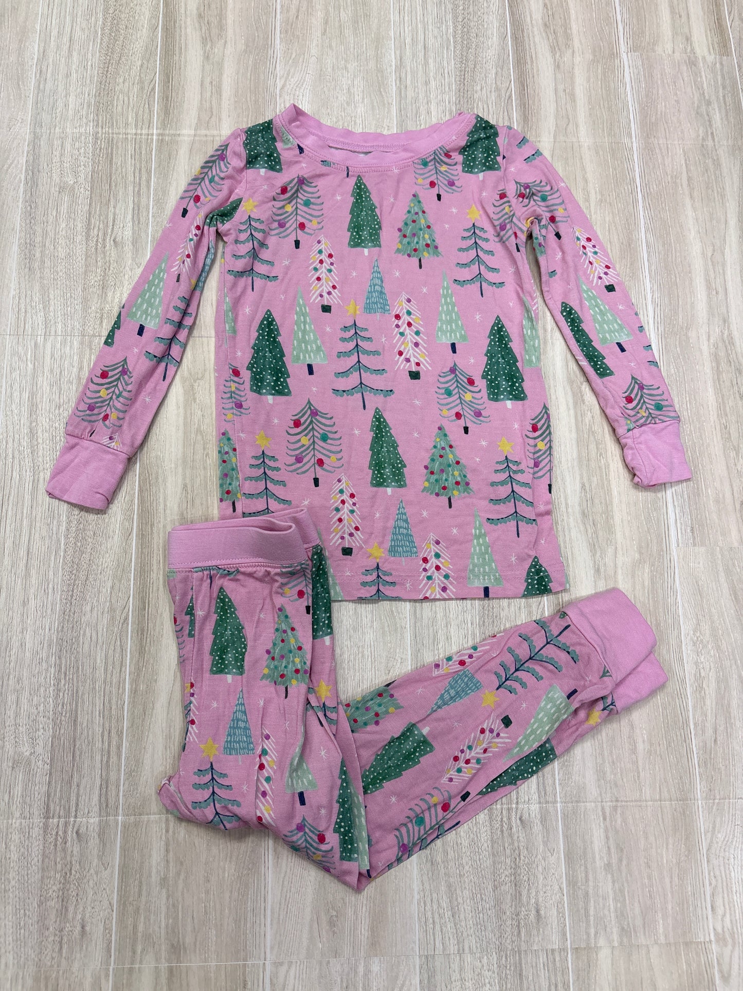 18-24m Little Sleepies Pink Holiday Trees 2 Piece Lounge Set