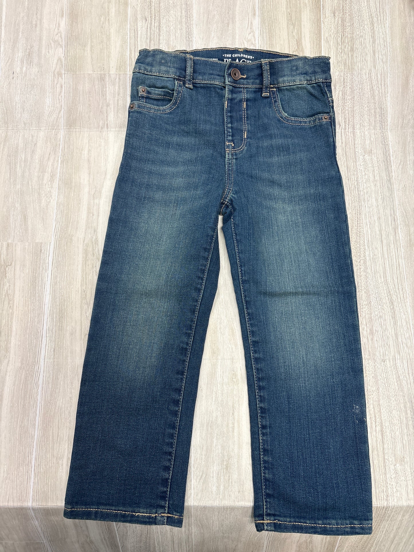 4T Dark Wash Childrens Place Stretch Straight Leg Denim