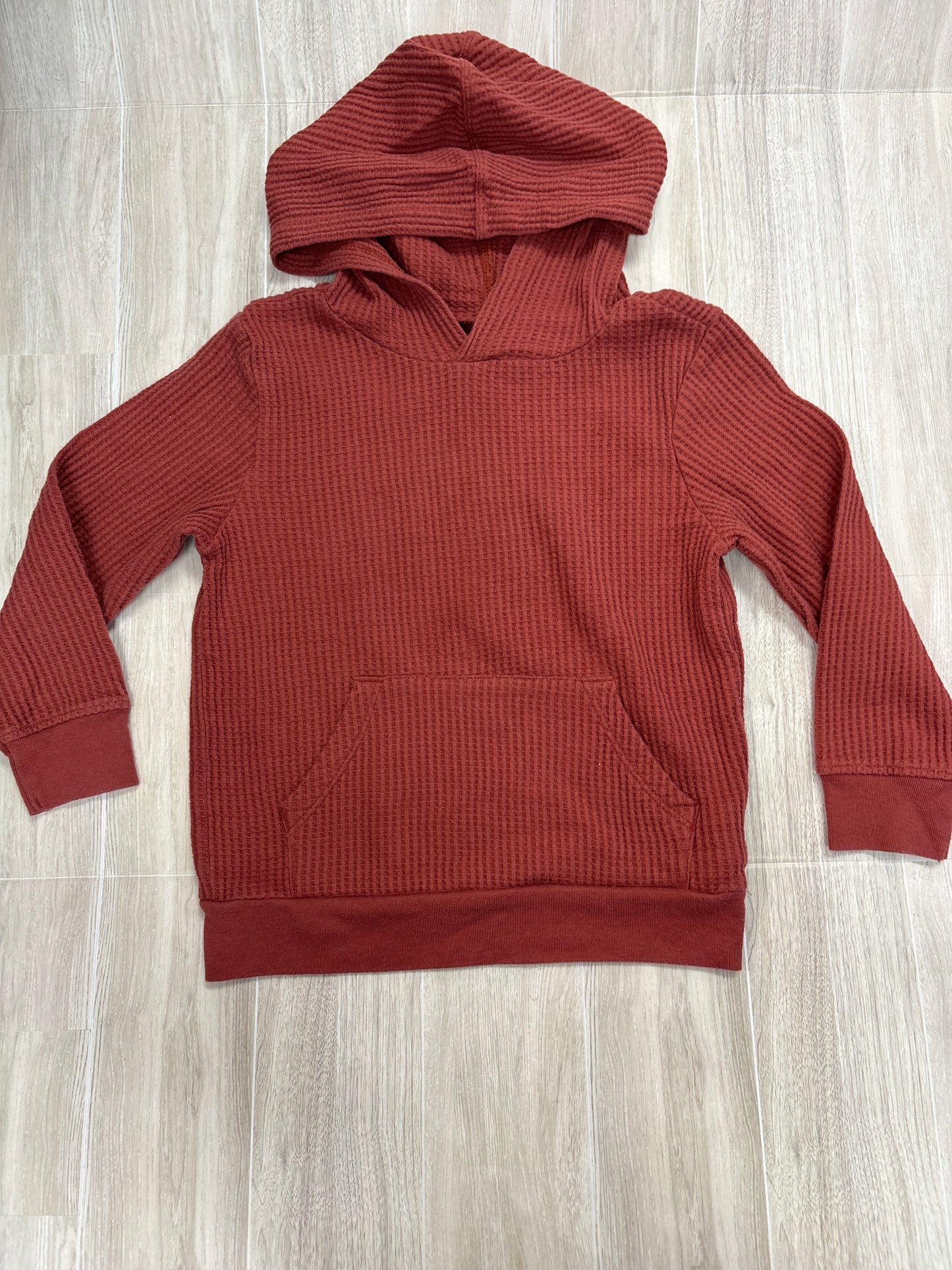 4T Rust Waffle Knit Hooded Shirt