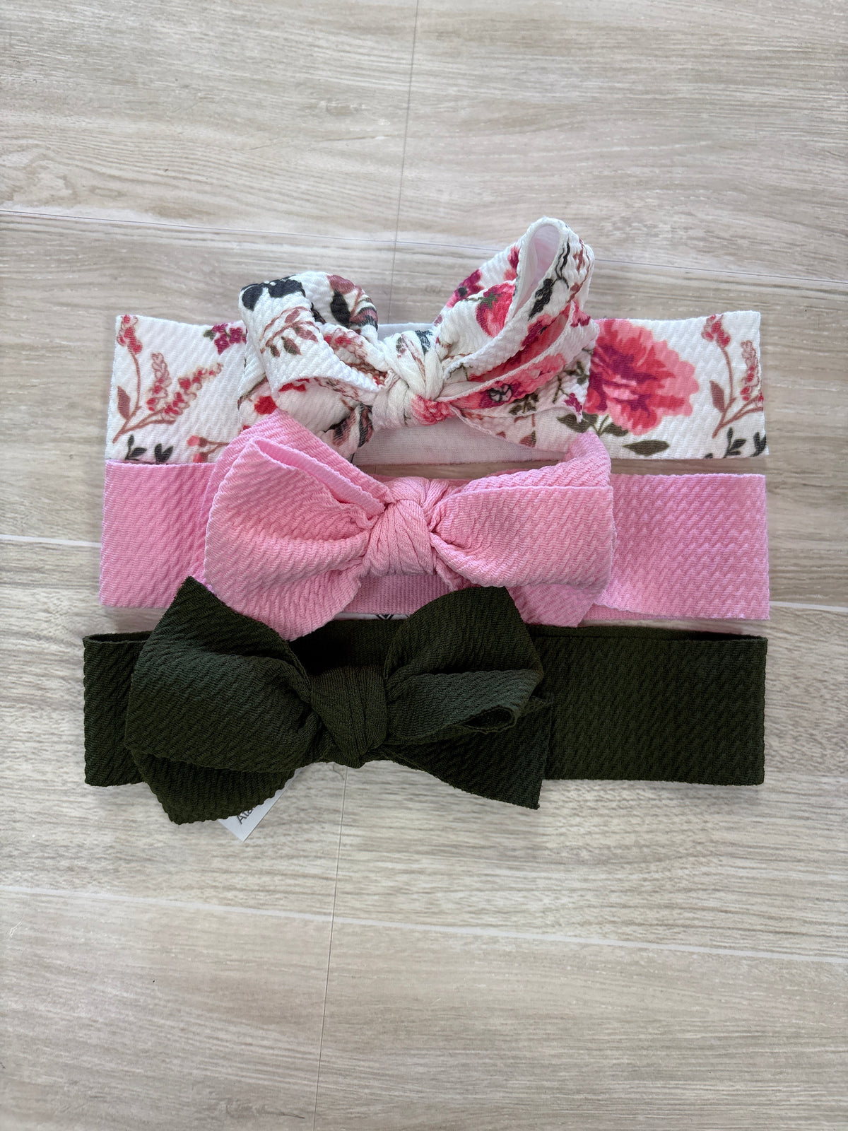 Infant Stretchy Headwraps 3 Pack - Pink/Olive/Floral