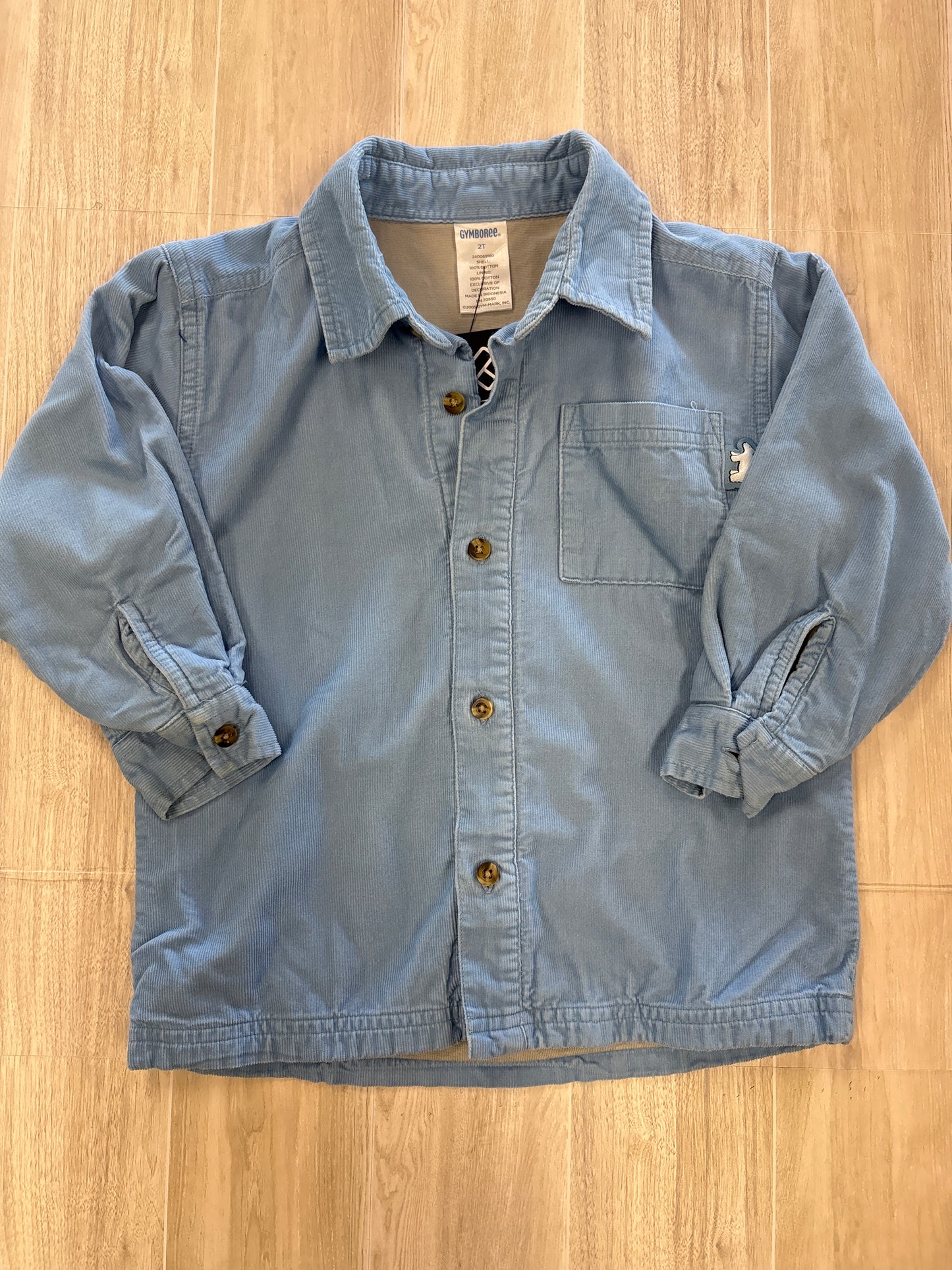 2T Gymboree Blue Corduroy Lined Shacket