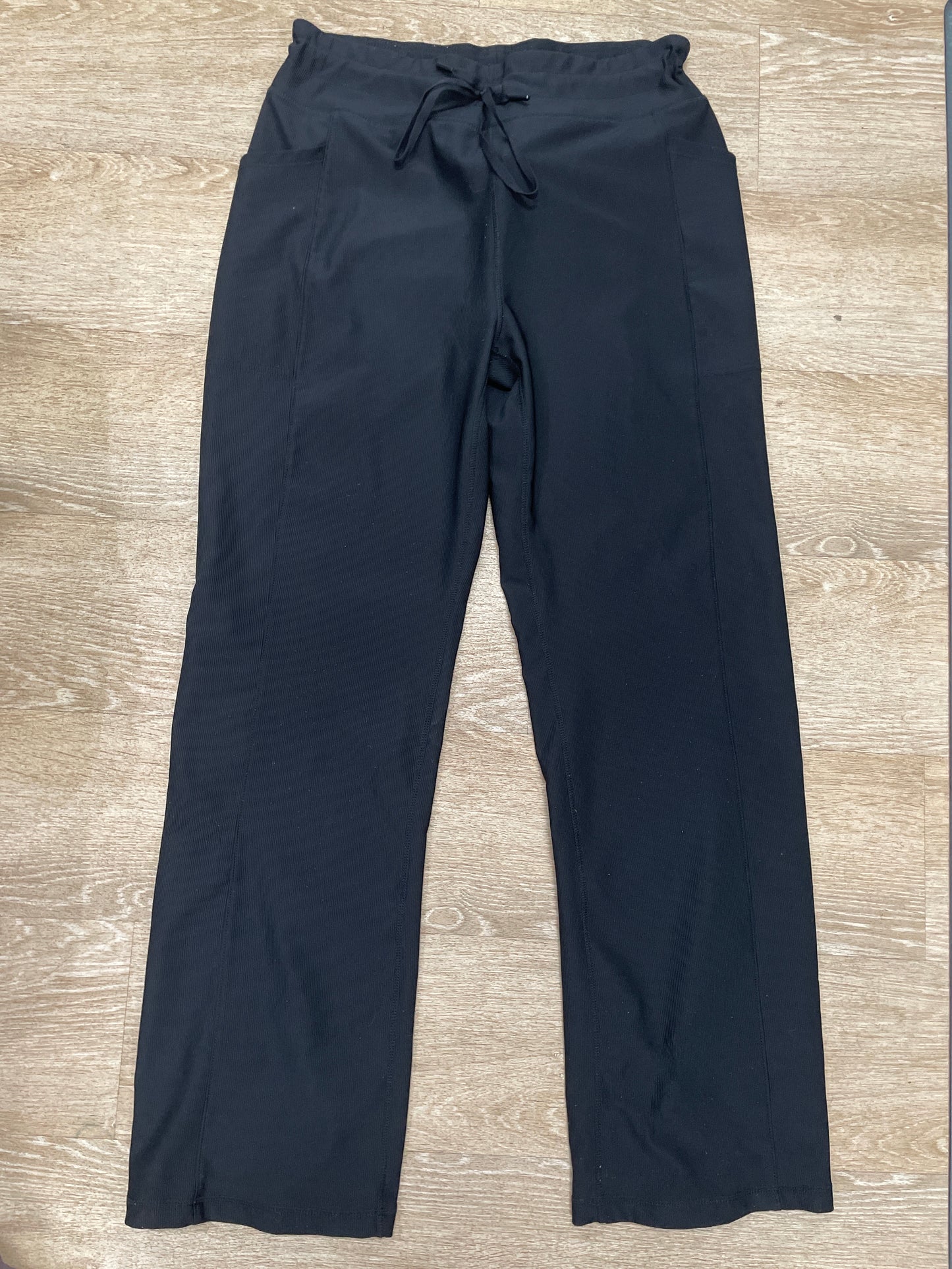 Womens XL Black Ribbed Stretchy Pant