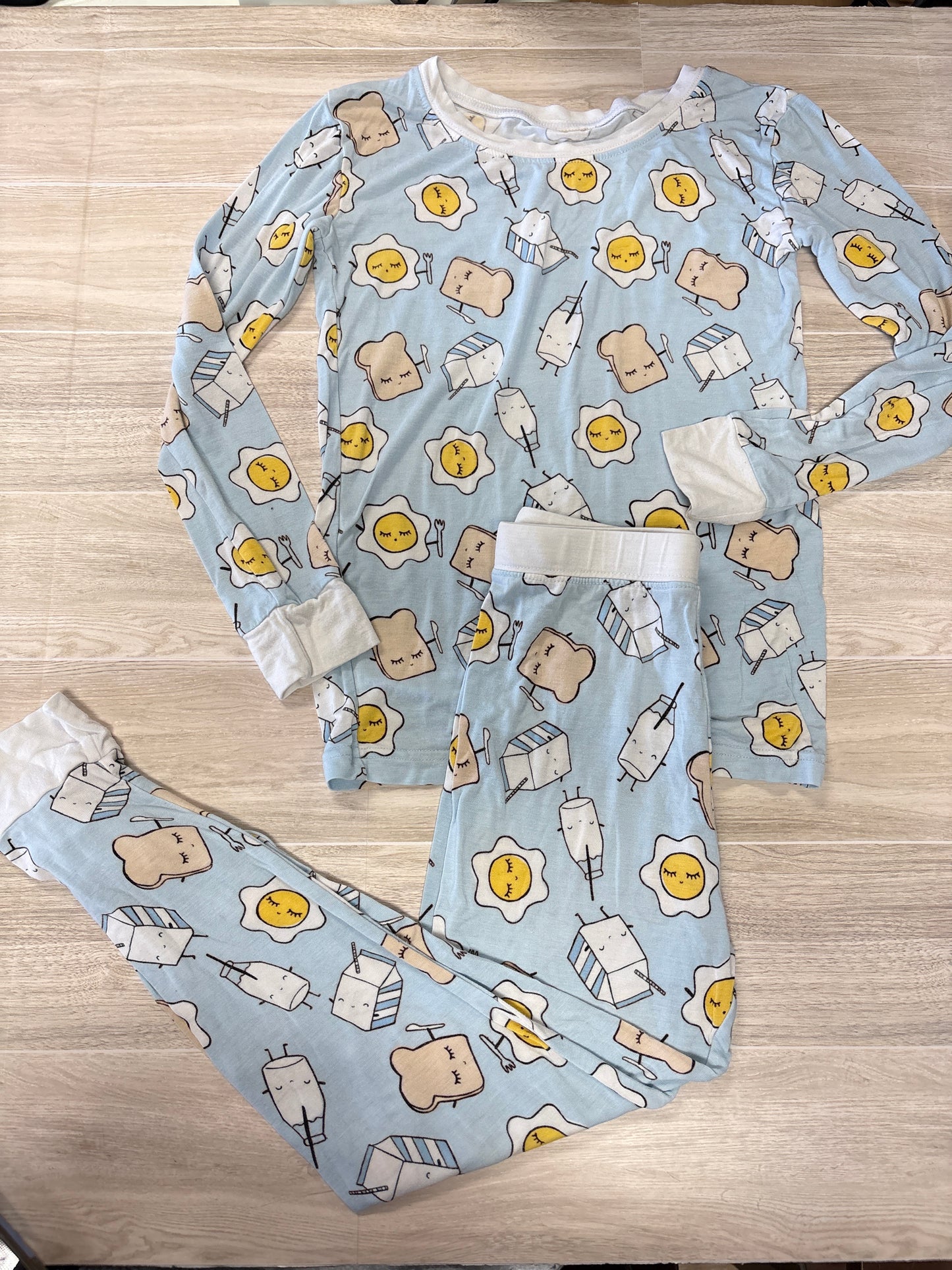 4T Little Sleepies Light Blue Breakfast Pajama